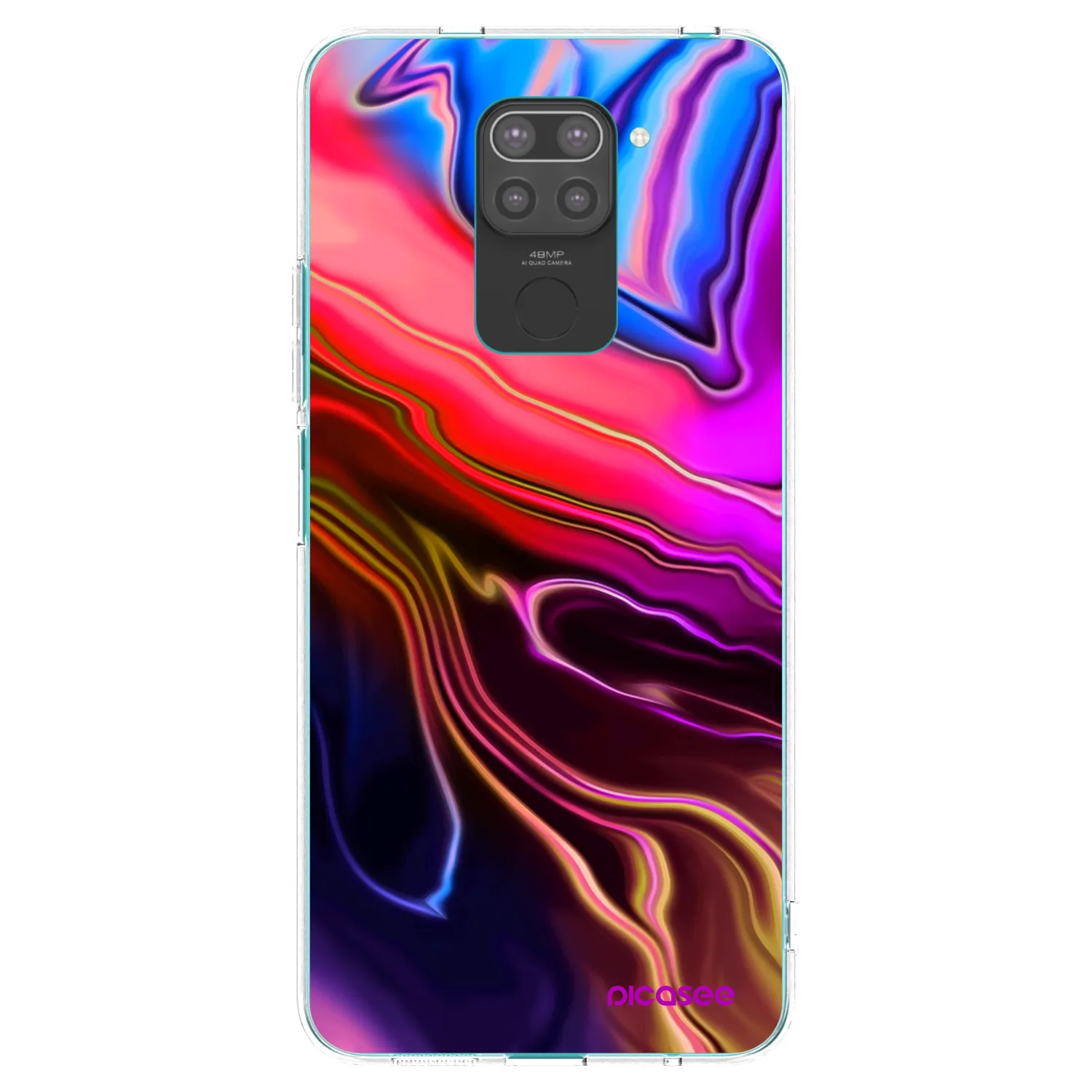 Picasee crna silikonska maskica za Xiaomi Redmi Note 9 - Electric