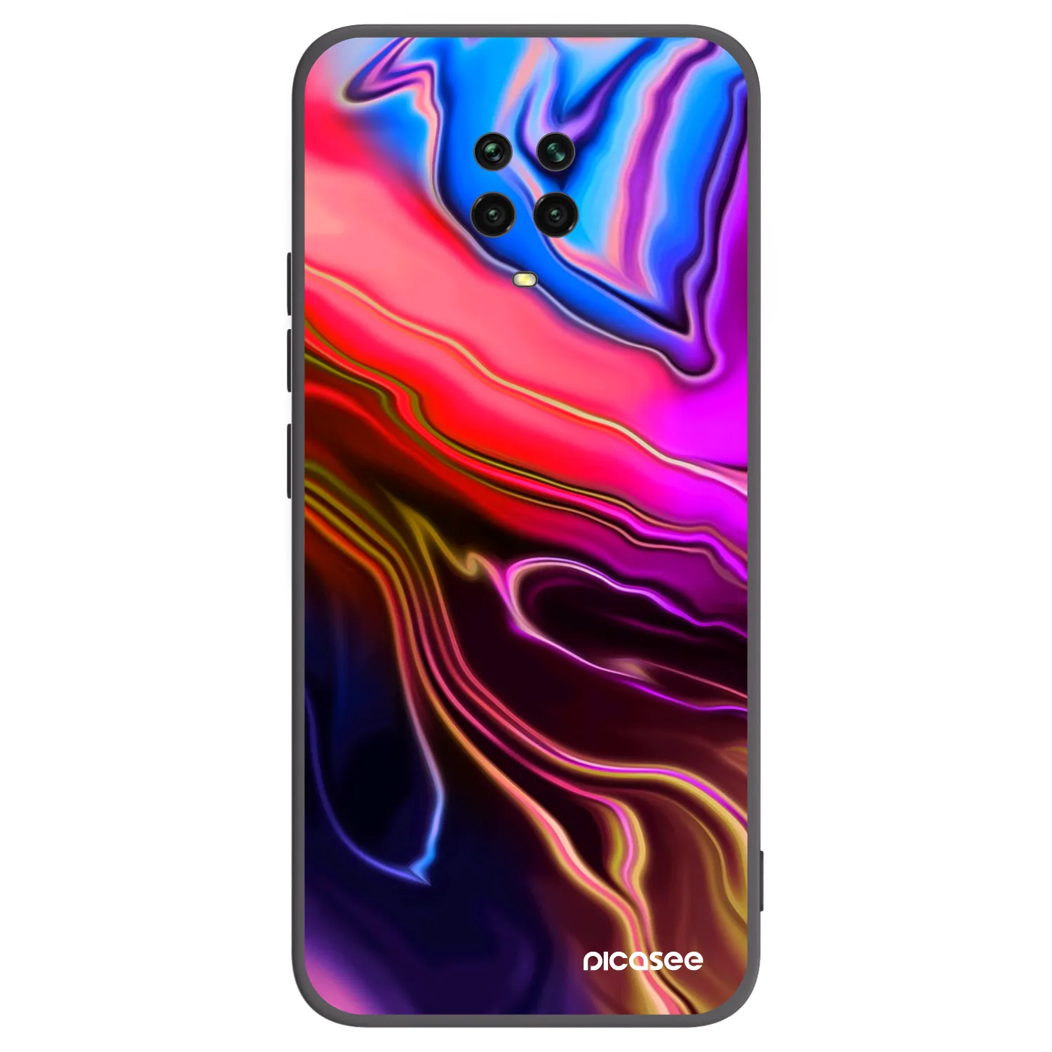 Picasee crna silikonska maskica za Xiaomi Redmi Note 9S - Electric