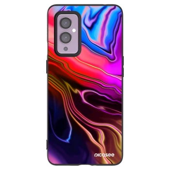 Picasee crna silikonska maskica za OnePlus 9 - Electric
