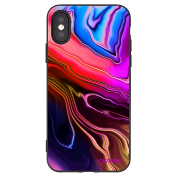 Picasee crna silikonska maskica za Apple iPhone X/XS - Electric