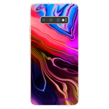 Picasee silikonska prozirna maskica za Samsung Galaxy S10 Plus G975 - Electric
