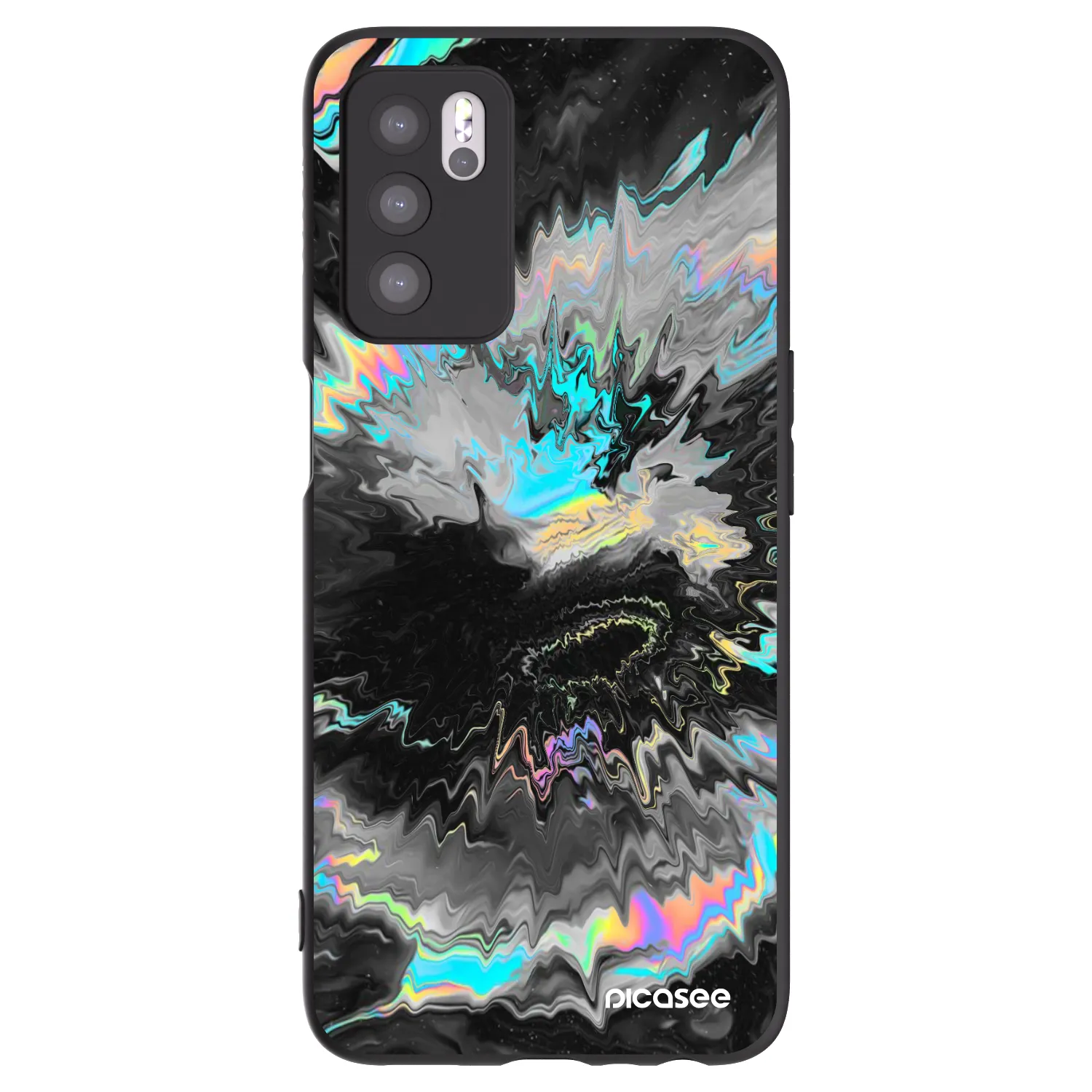 Picasee crna silikonska maskica za OPPO A16s - Magnetic