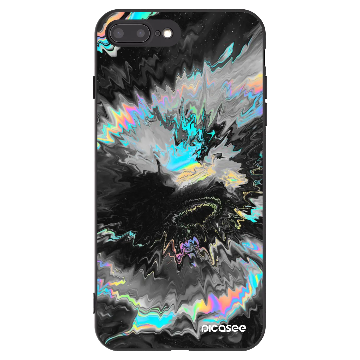Picasee crna silikonska maskica za Apple iPhone 8 Plus - Magnetic