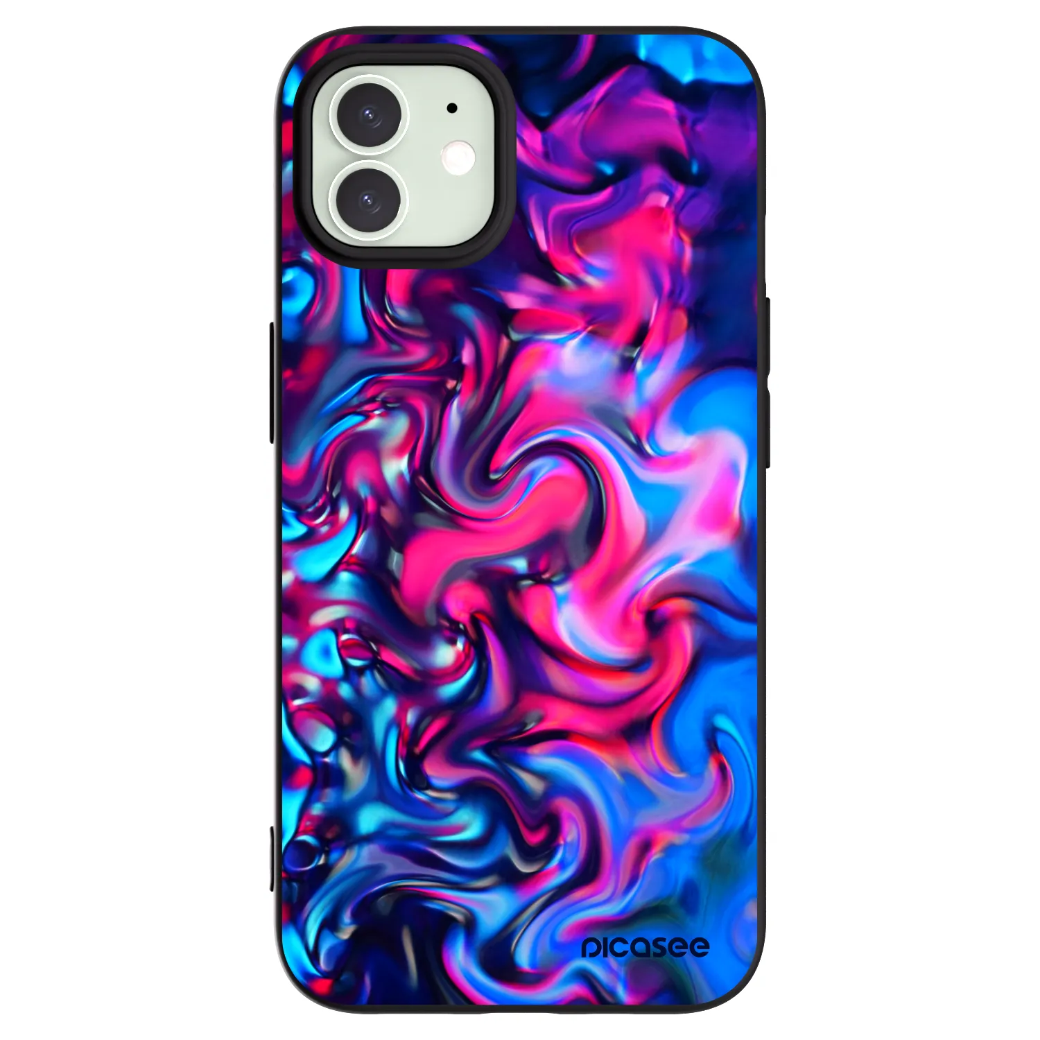 Picasee crna silikonska maskica za Apple iPhone 12 - Redlight