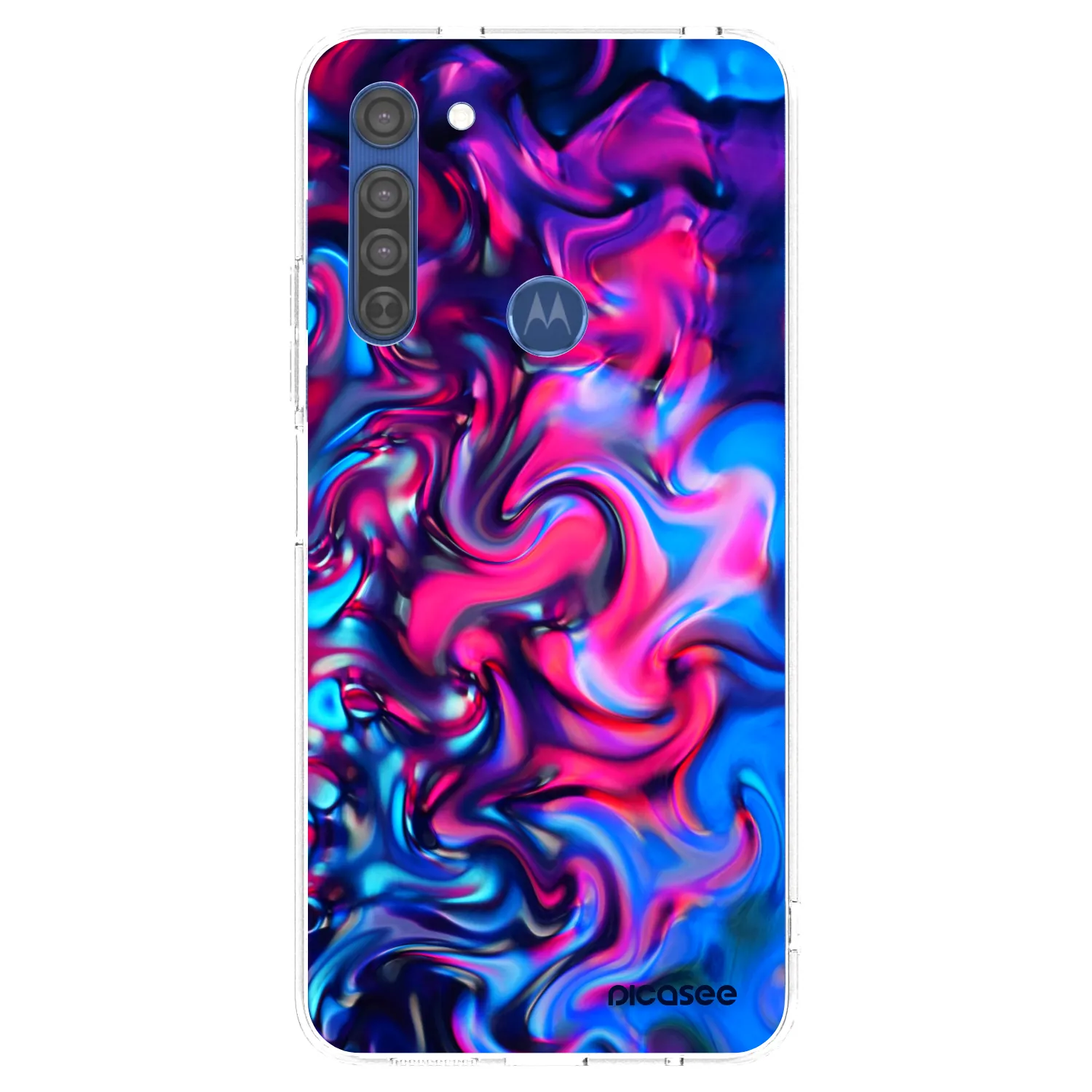 Picasee silikonska prozirna maskica za Motorola Moto G8 - Redlight