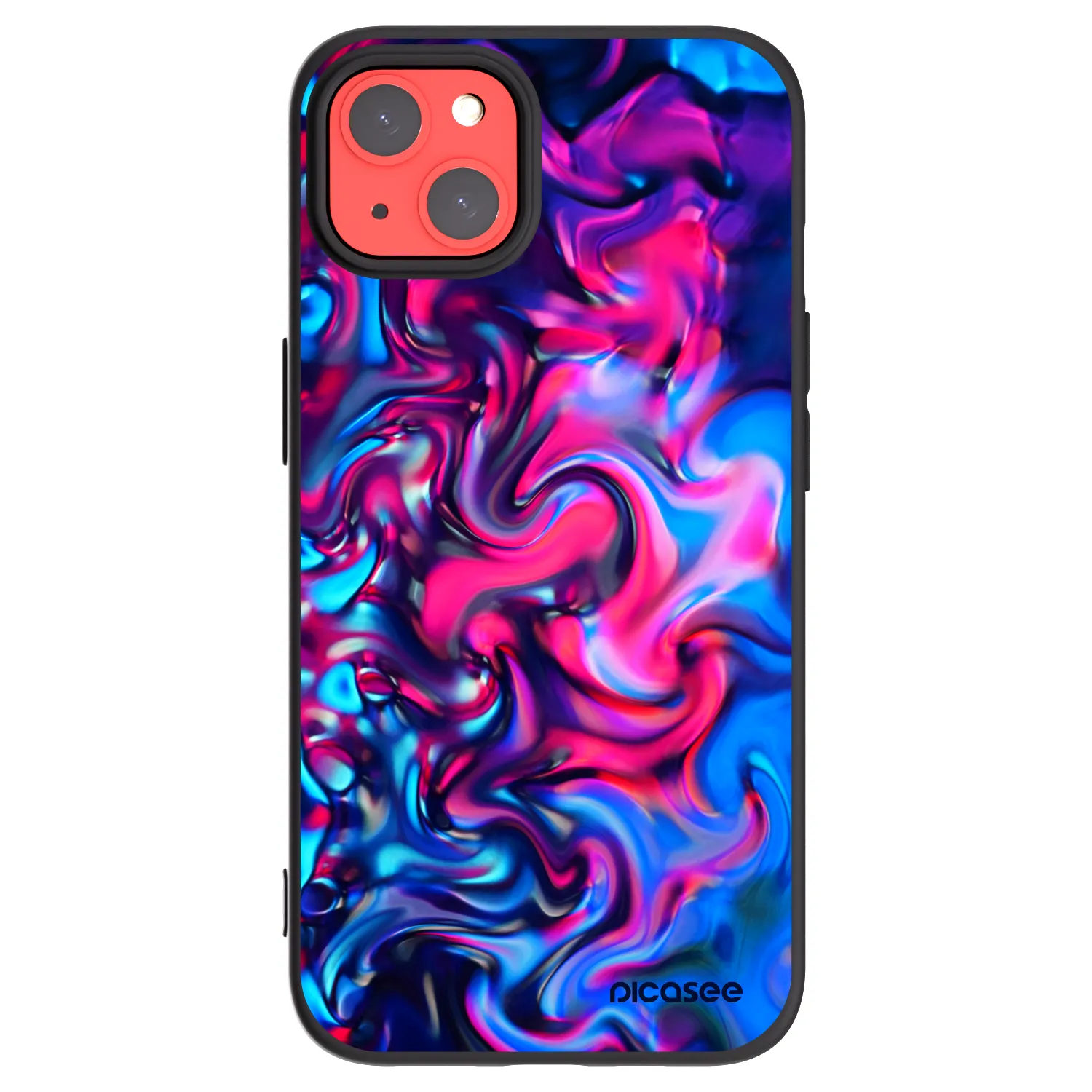 Picasee crna silikonska maskica za Apple iPhone 13 - Redlight