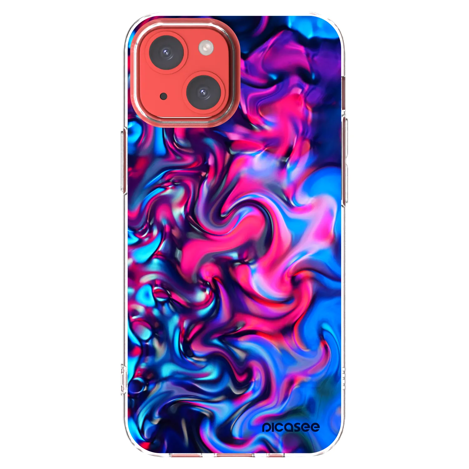 Picasee silikonska prozirna maskica za Apple iPhone 13 mini - Redlight