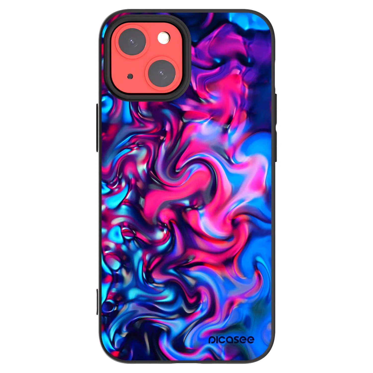 Picasee crna silikonska maskica za Apple iPhone 13 mini - Redlight