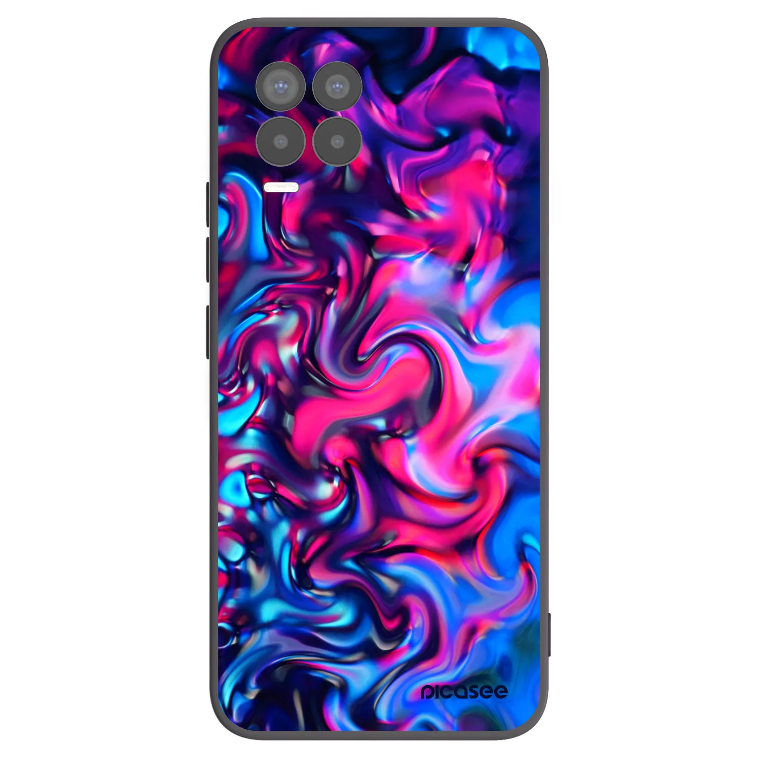 Picasee crna silikonska maskica za Realme 8 Pro - Redlight