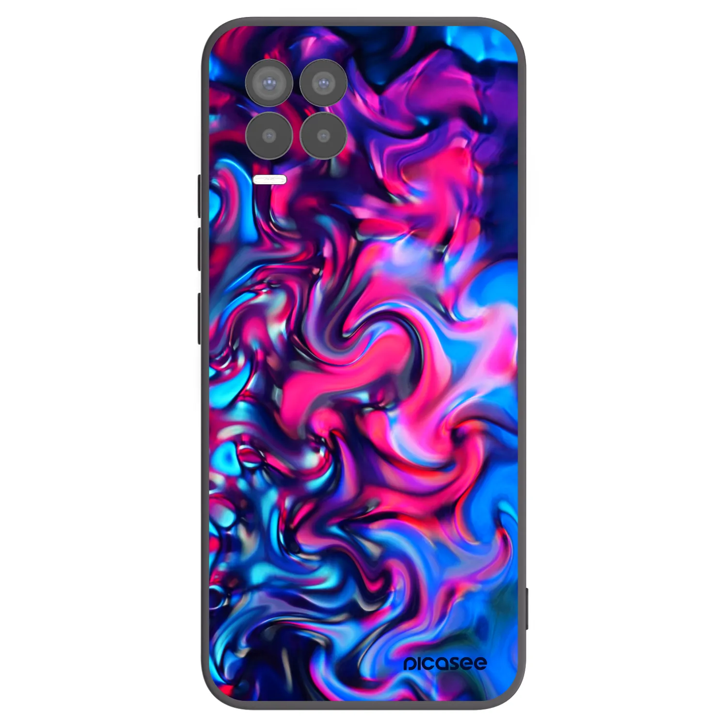 Picasee crna silikonska maskica za Realme 8 4G - Redlight