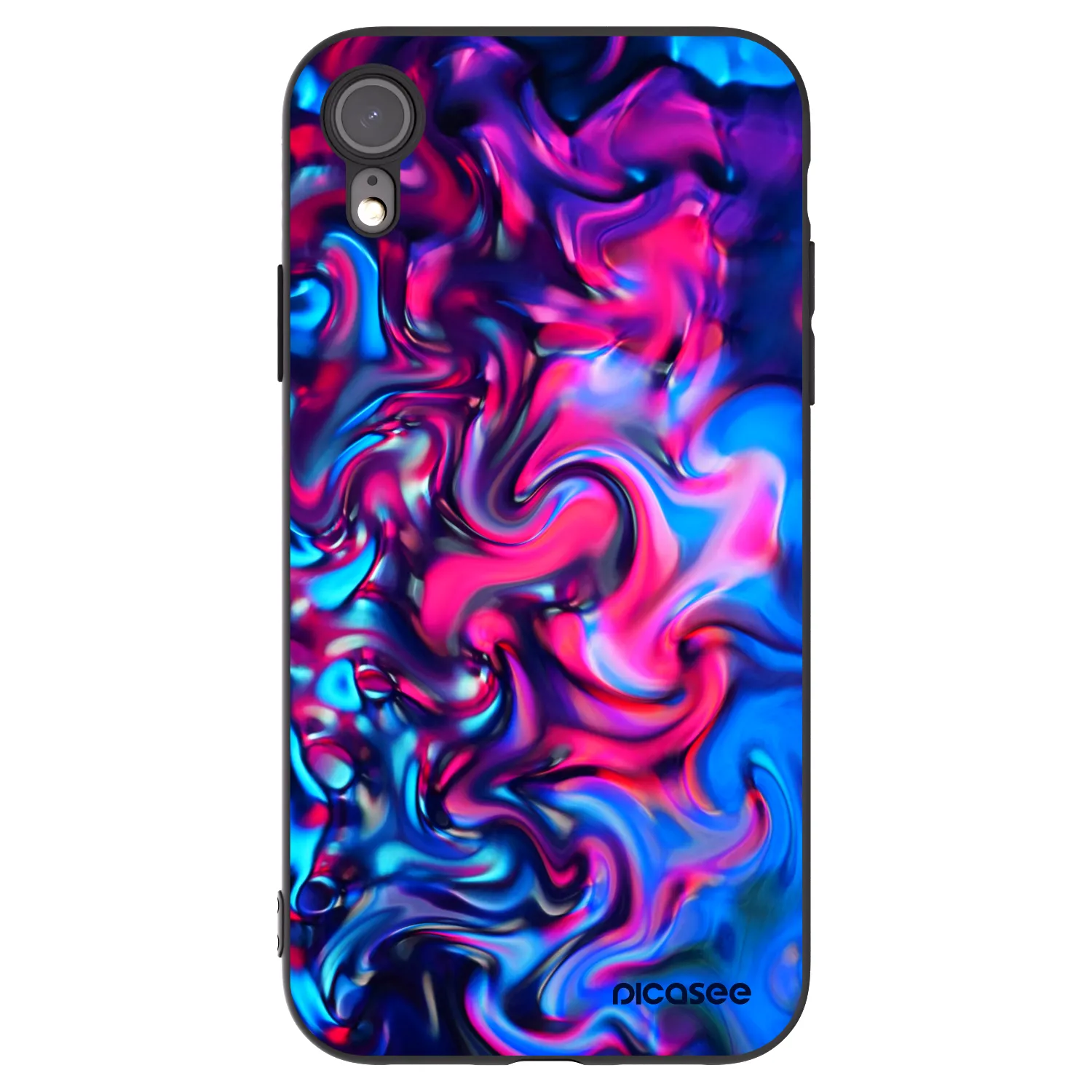 Picasee crna silikonska maskica za Apple iPhone XR - Redlight