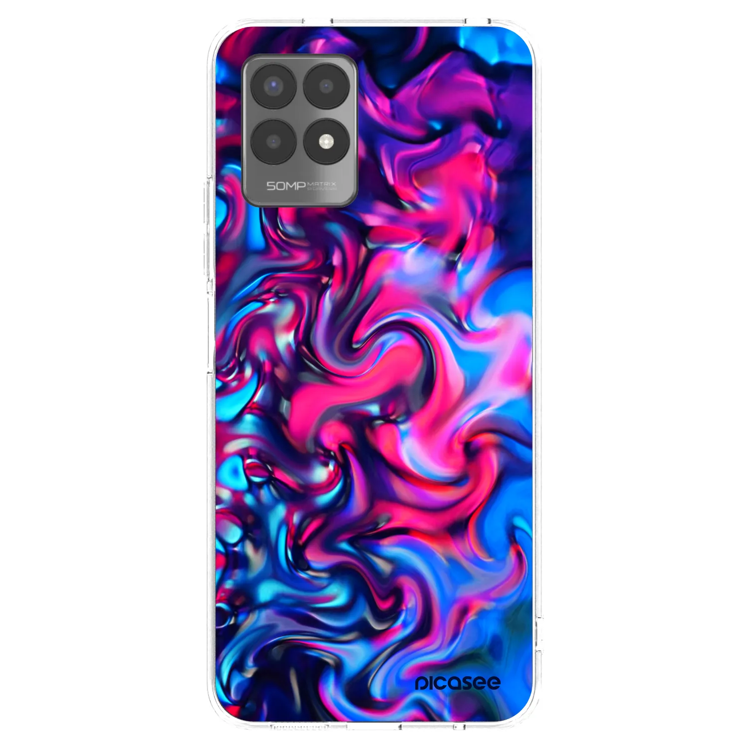 Picasee silikonska prozirna maskica za Realme 8i - Redlight