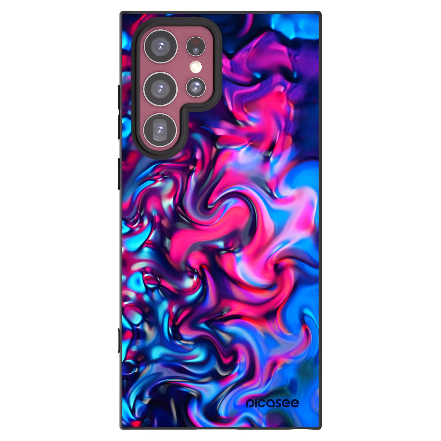 Picasee crna silikonska maskica za Samsung Galaxy S22 Ultra 5G - Redlight