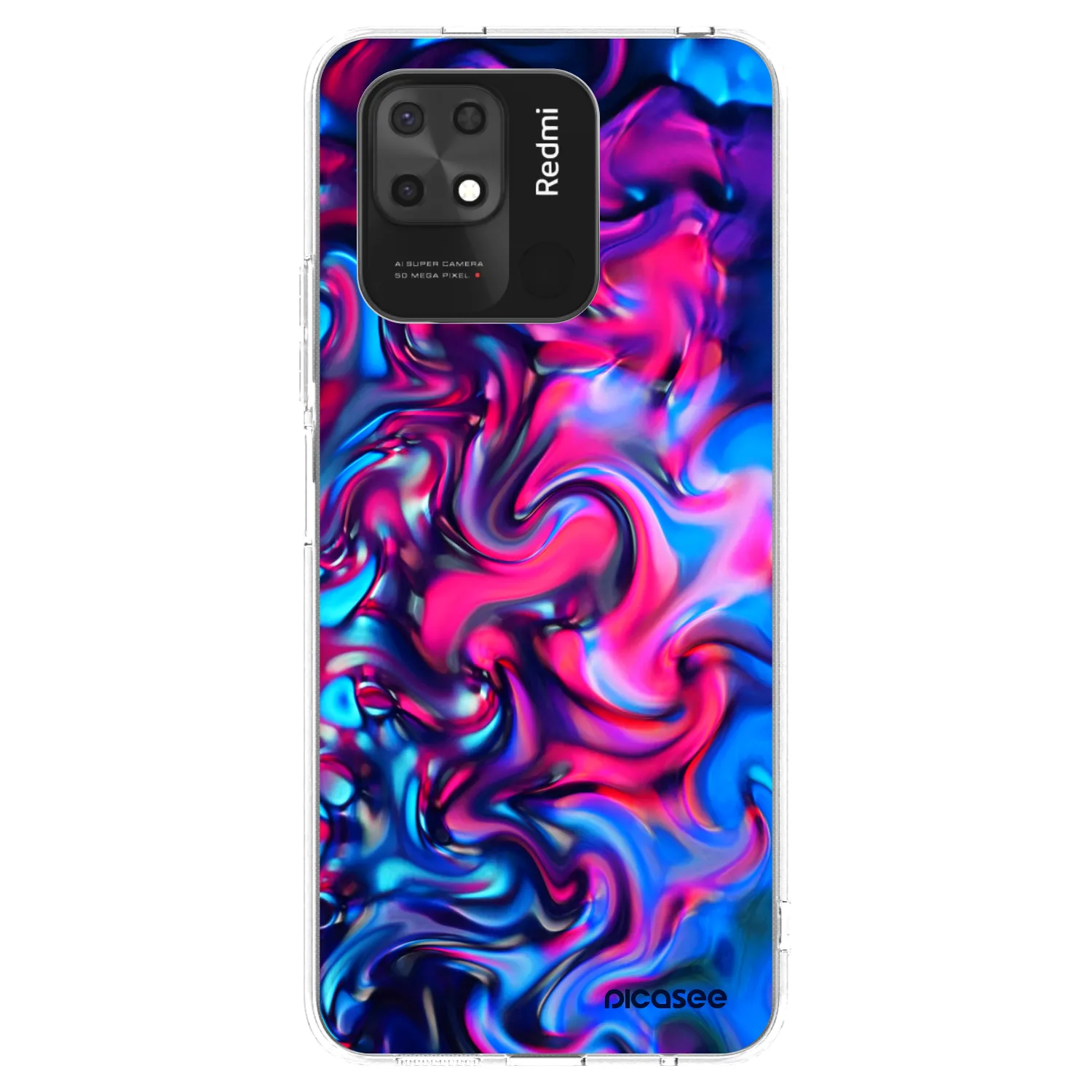Picasee silikonska prozirna maskica za Xiaomi Redmi 10C - Redlight