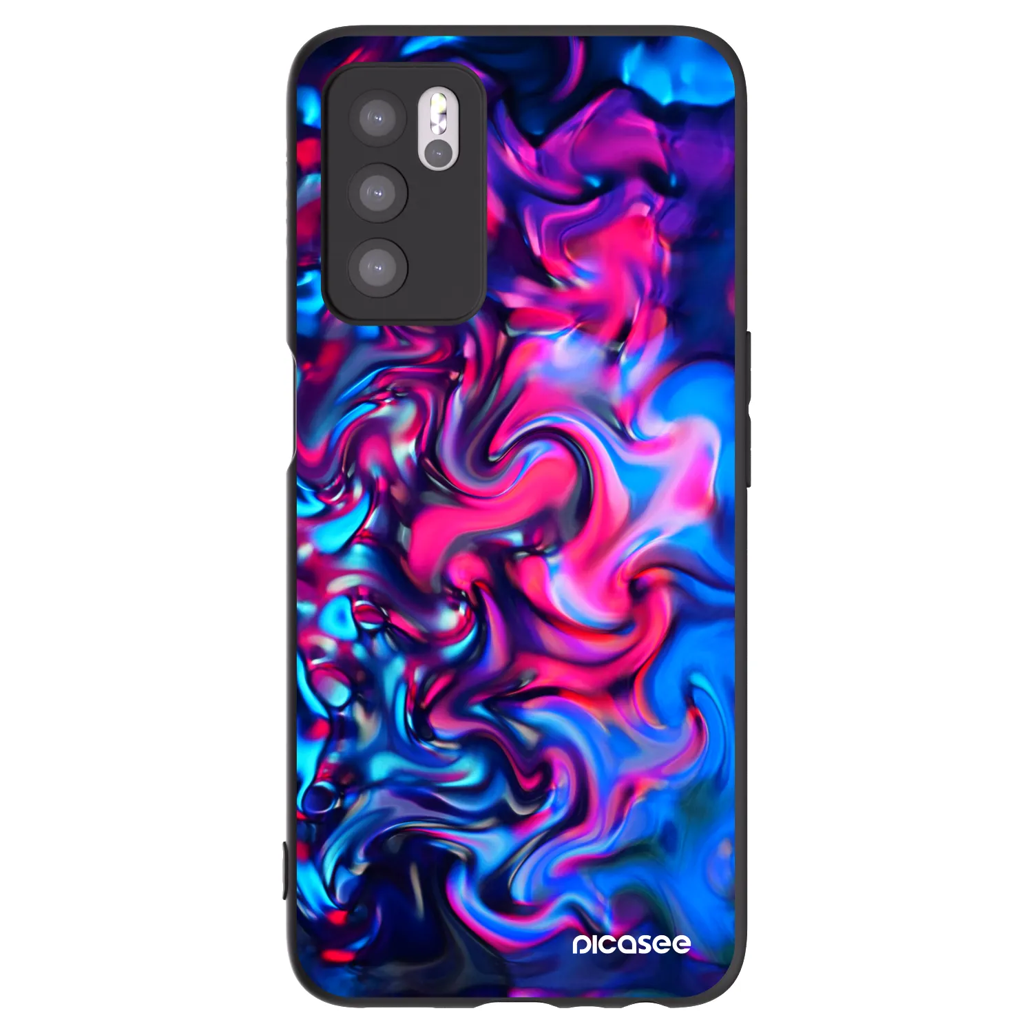 Picasee crna silikonska maskica za OPPO A16s - Redlight