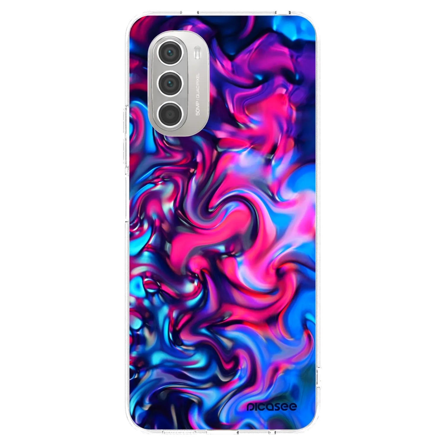 Picasee silikonska prozirna maskica za Motorola Moto G51 - Redlight