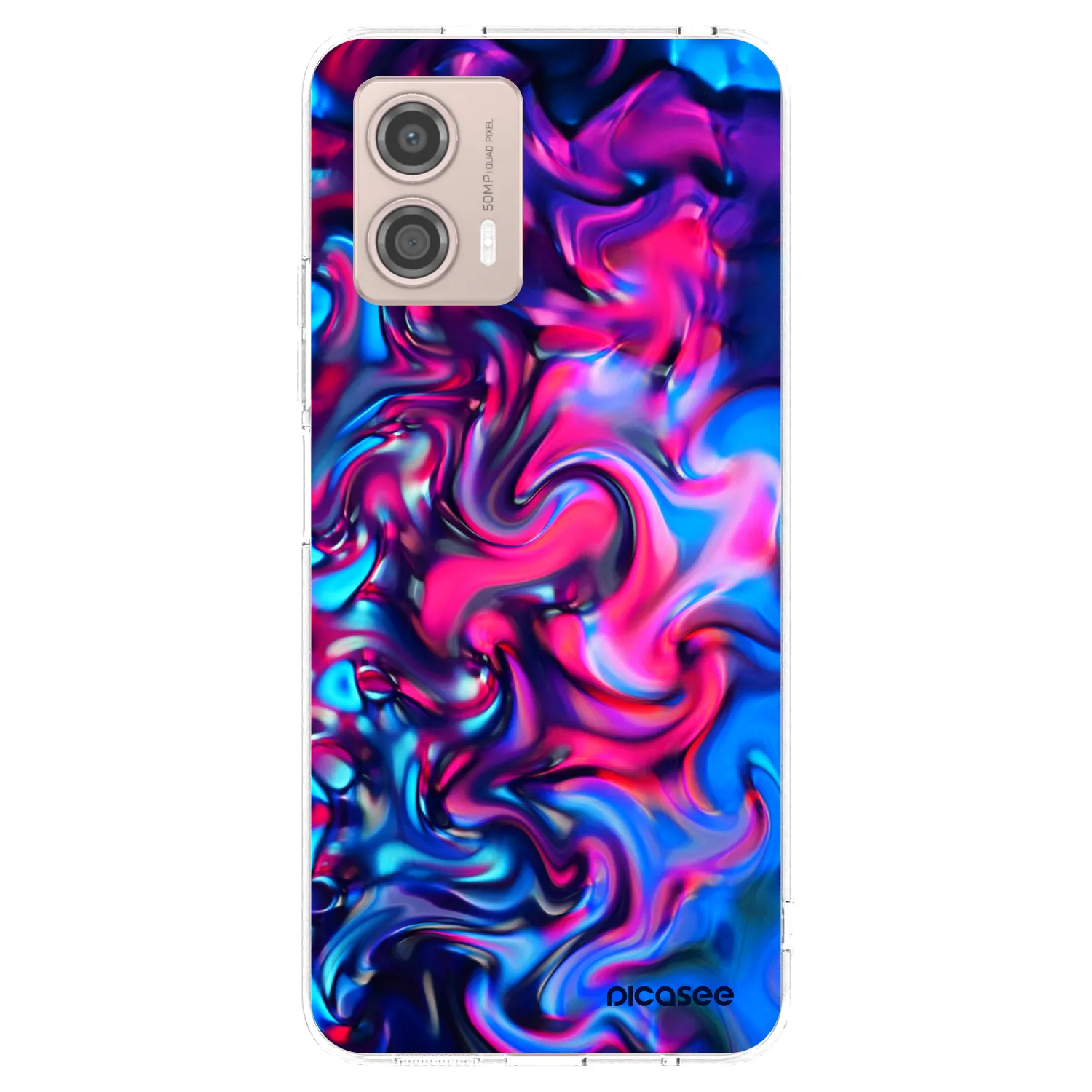 Picasee silikonska prozirna maskica za Motorola Moto G53 5G - Redlight