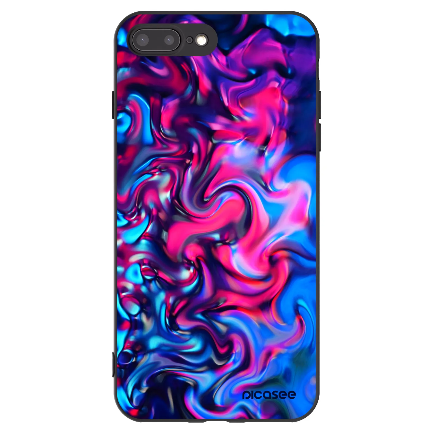 Picasee crna silikonska maskica za Apple iPhone 7 Plus - Redlight