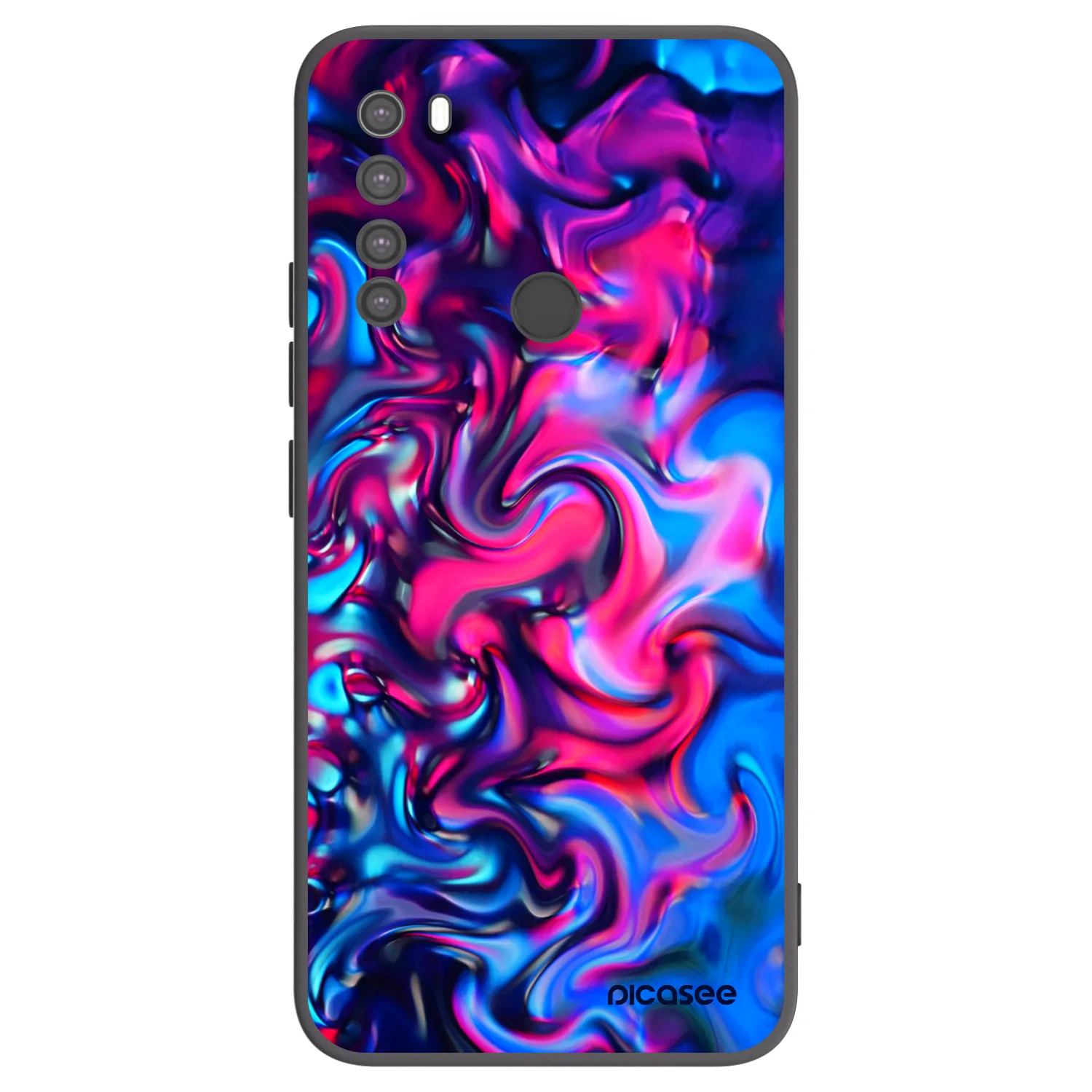 Picasee crna silikonska maskica za Xiaomi Redmi Note 8 - Redlight