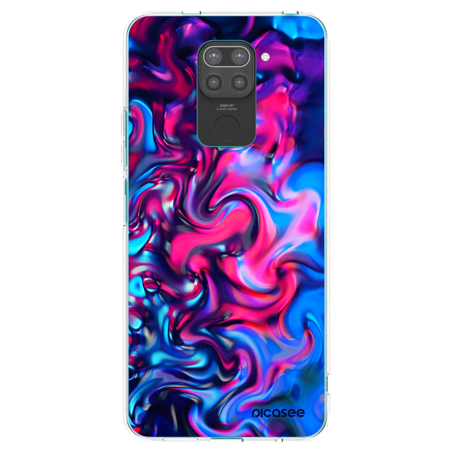 Picasee crna silikonska maskica za Xiaomi Redmi Note 9 - Redlight