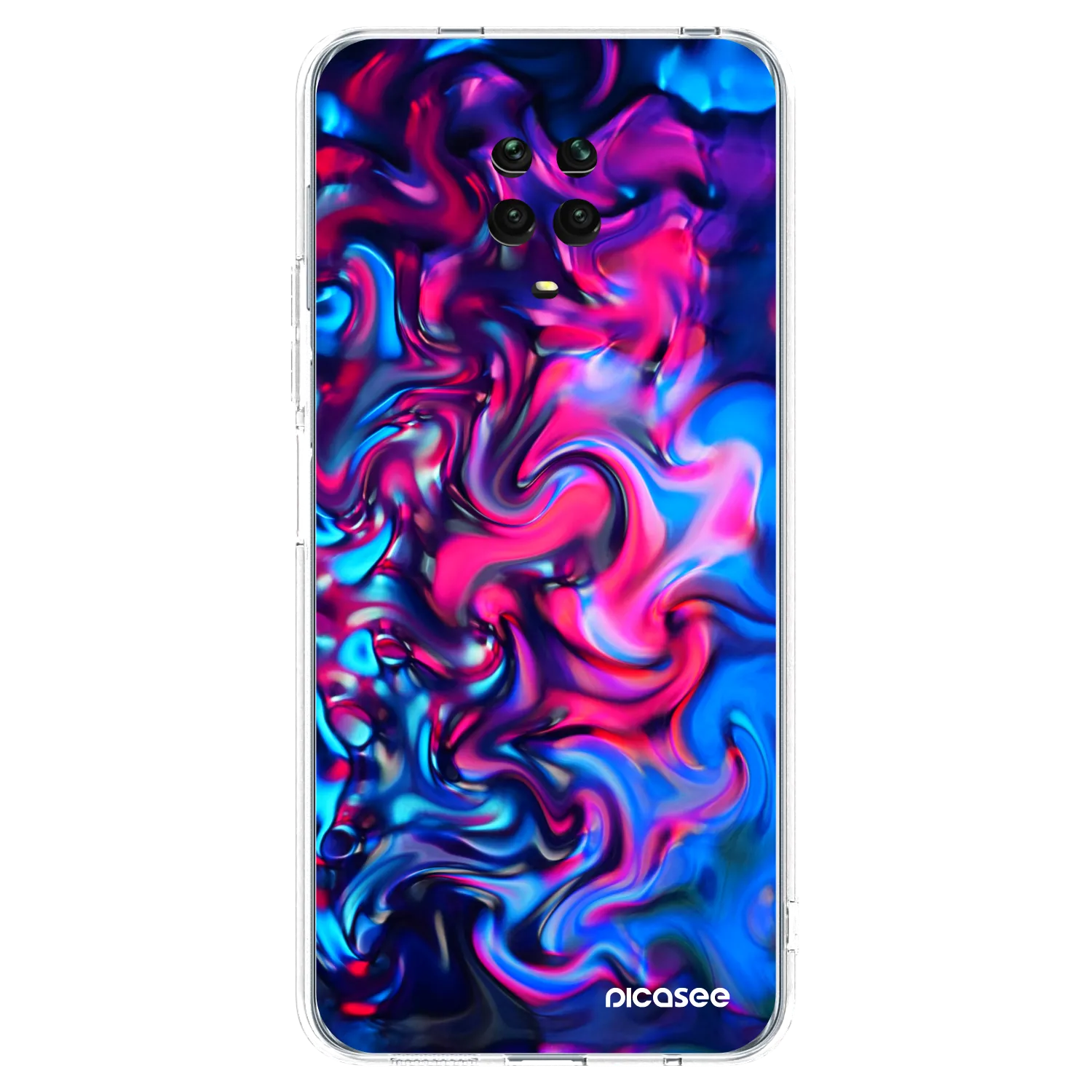 Picasee silikonska prozirna maskica za Xiaomi Redmi Note 9S - Redlight
