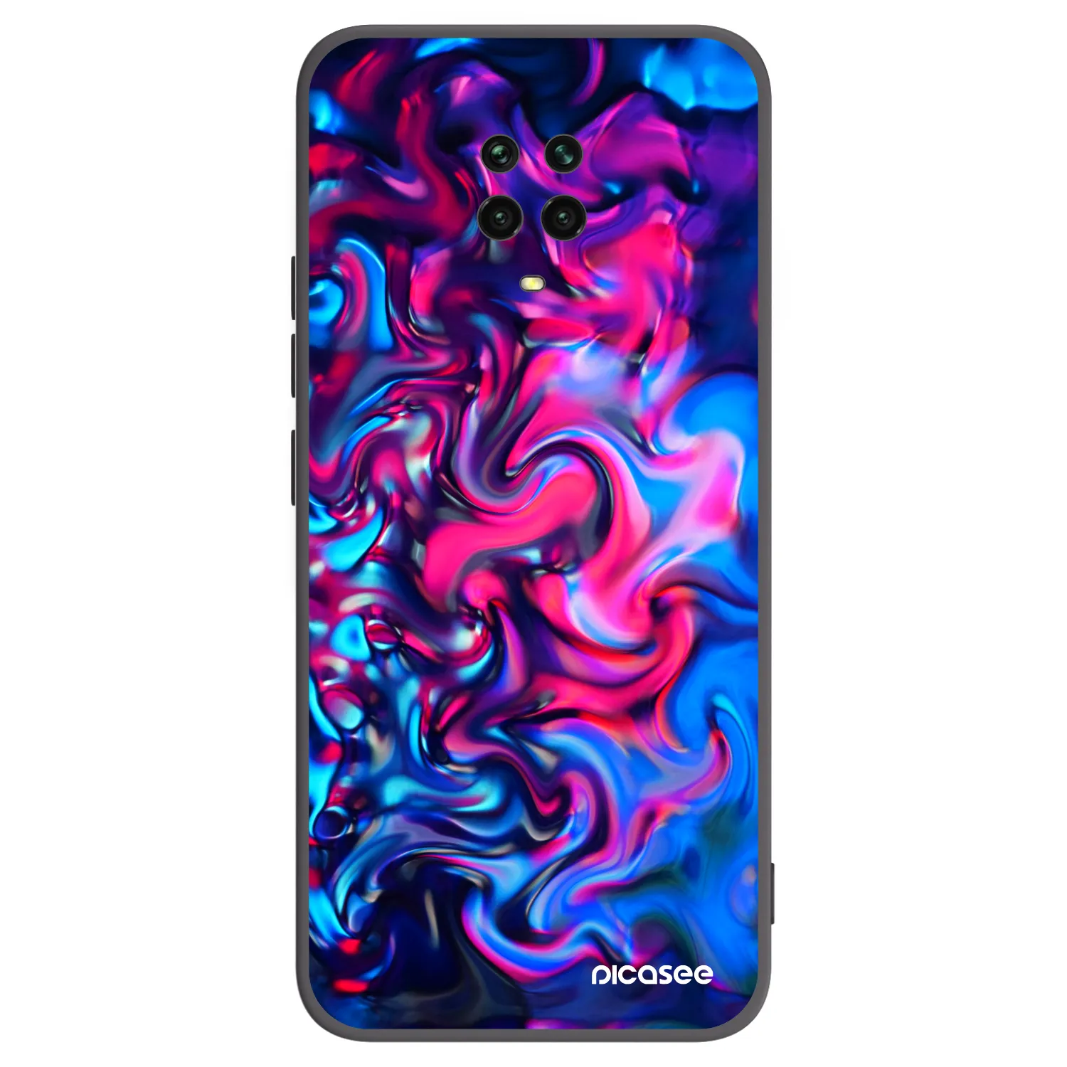 Picasee crna silikonska maskica za Xiaomi Redmi Note 9S - Redlight