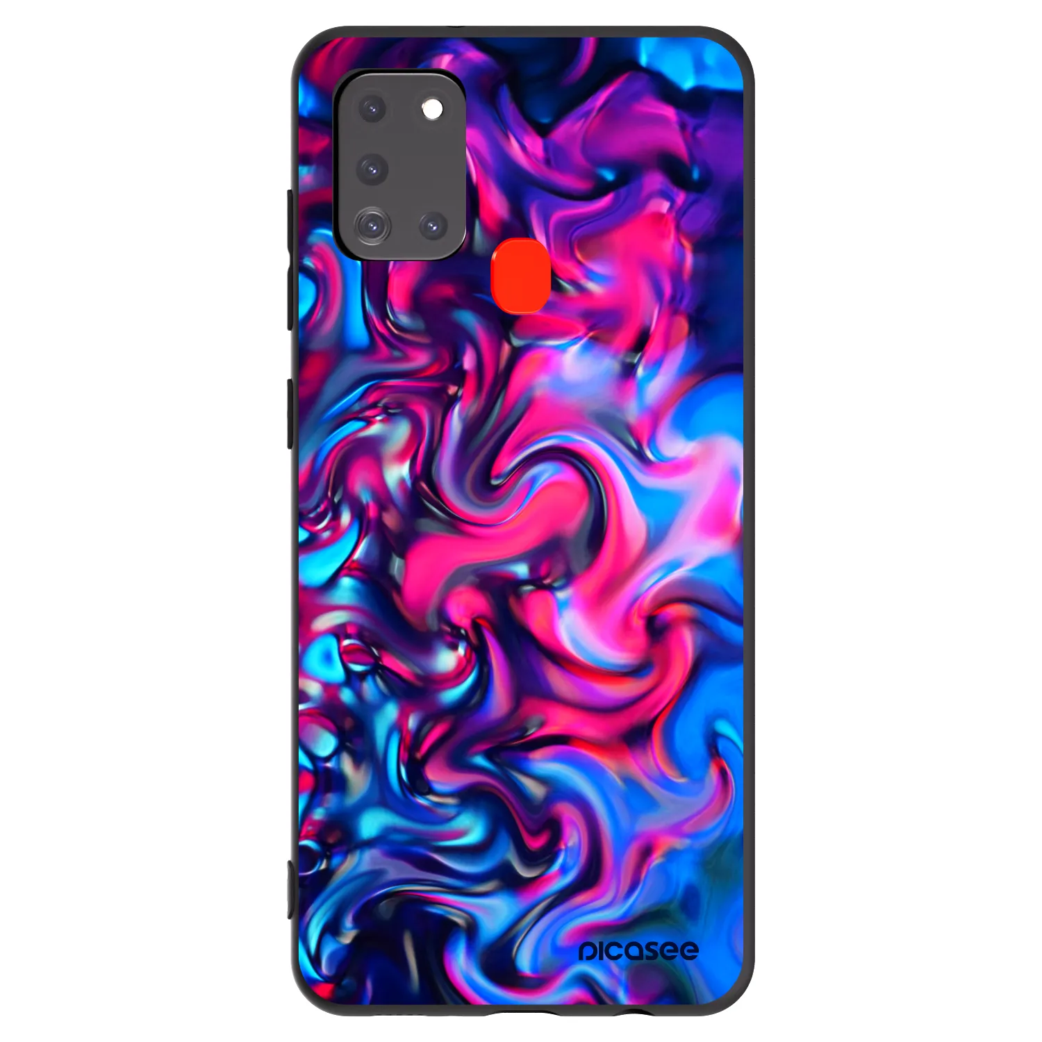 Picasee crna silikonska maskica za Samsung Galaxy A21s - Redlight