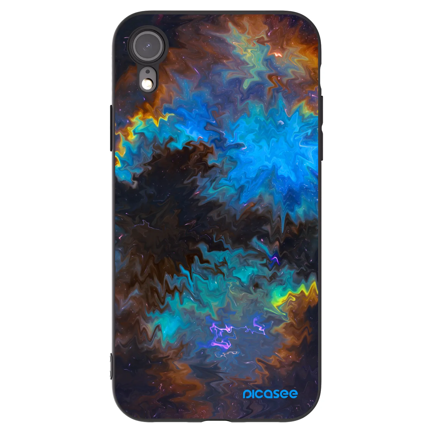 Picasee crna silikonska maskica za Apple iPhone XR - Space