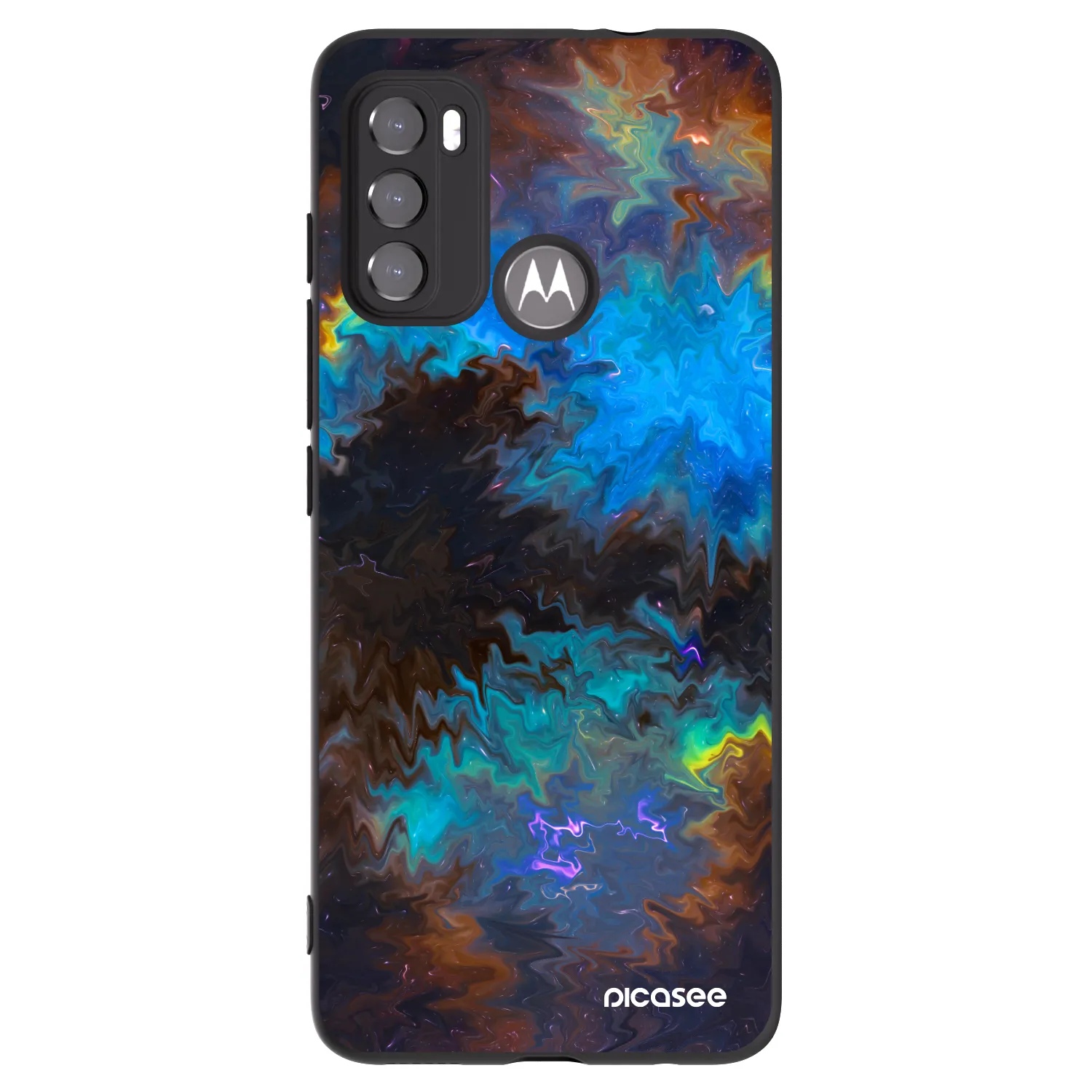 Picasee crna silikonska maskica za Motorola Moto G60 - Space