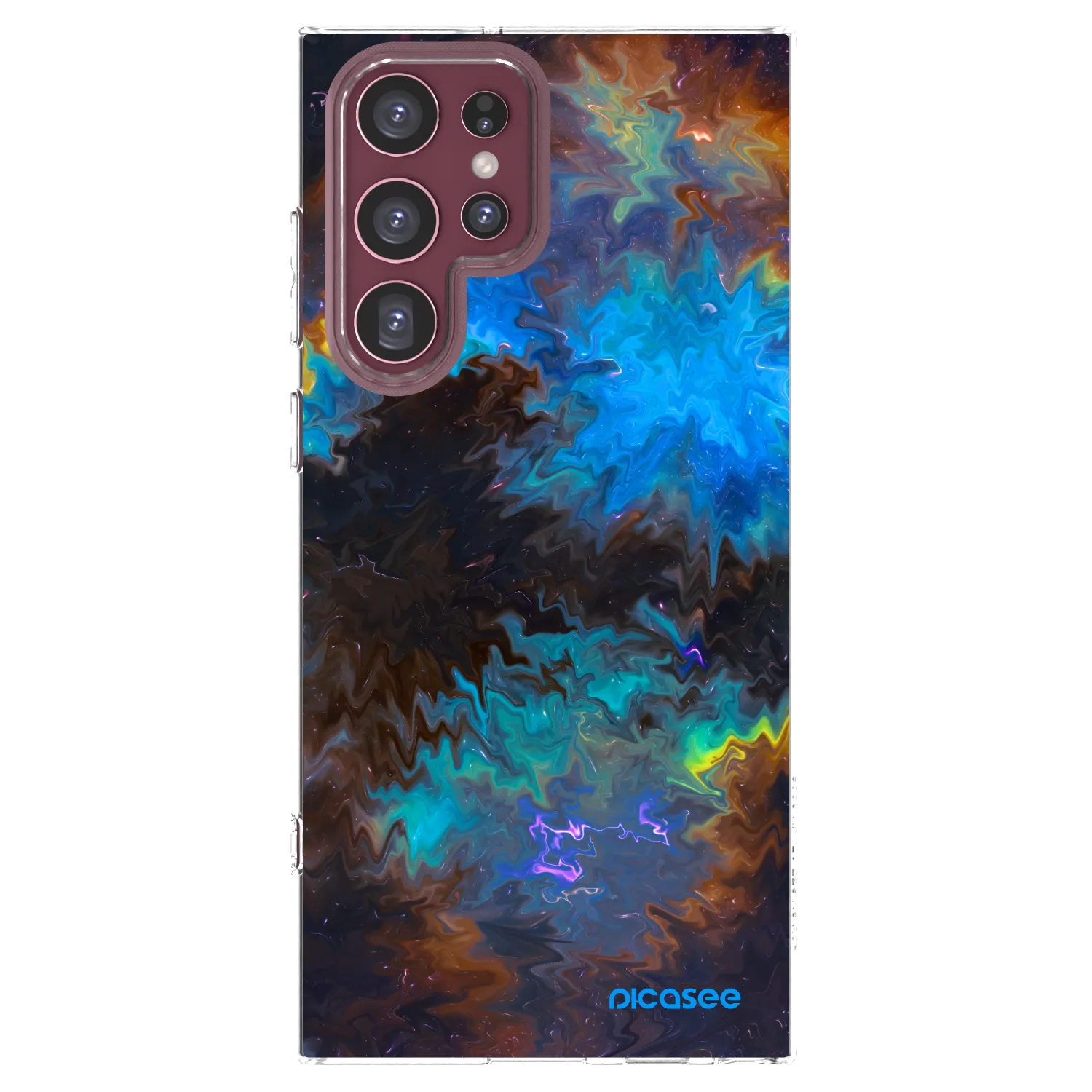 Picasee silikonska prozirna maskica za Samsung Galaxy S22 Ultra 5G - Space