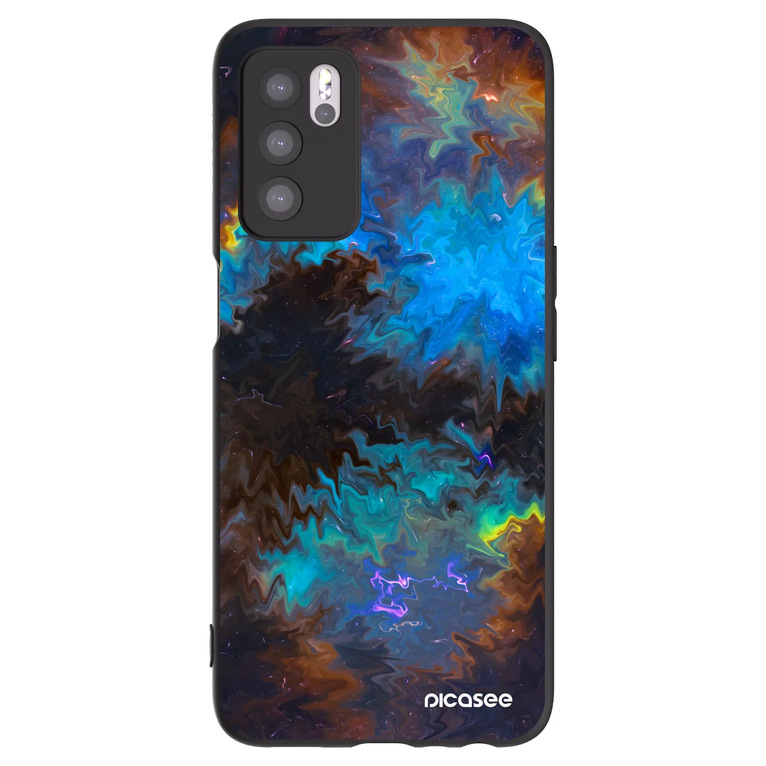 Picasee crna silikonska maskica za OPPO A16s - Space