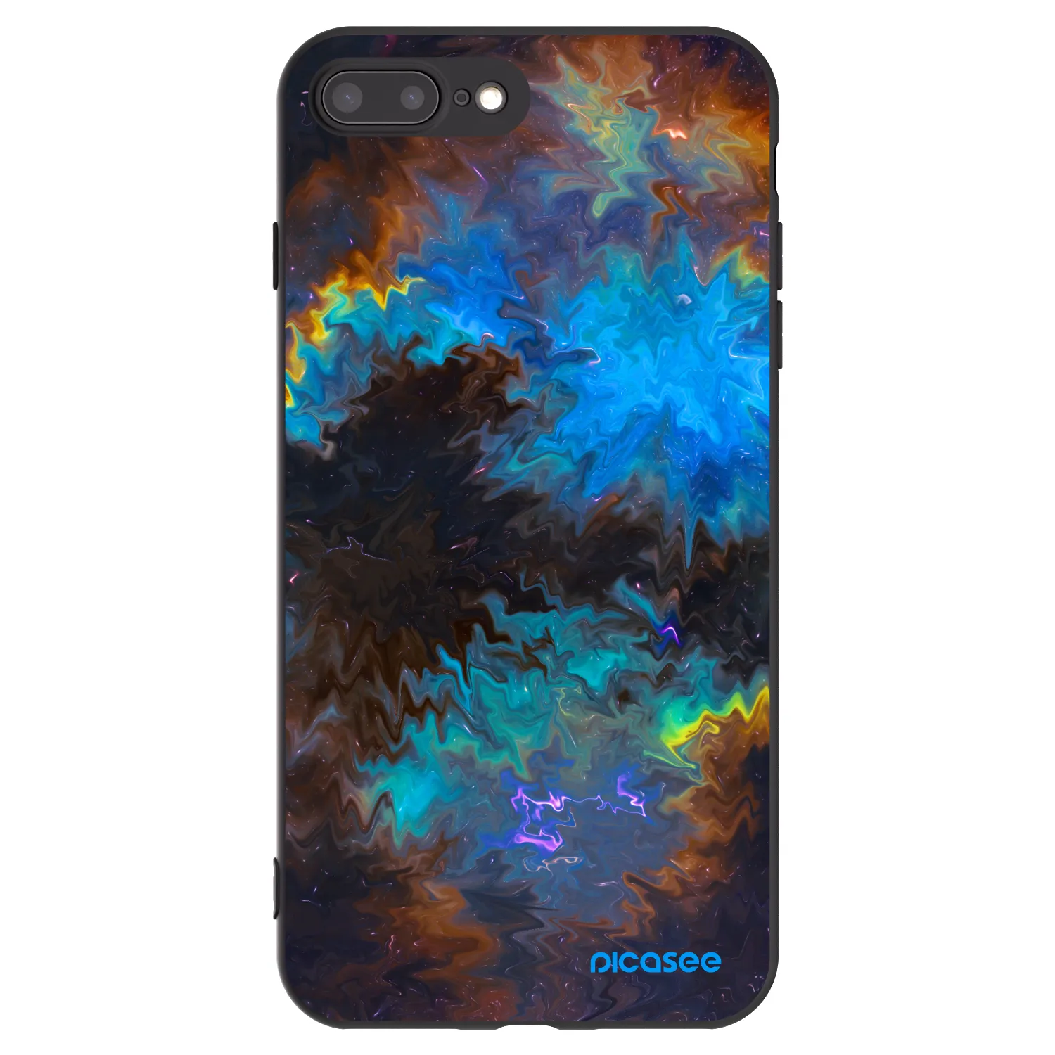 Picasee crna silikonska maskica za Apple iPhone 7 Plus - Space