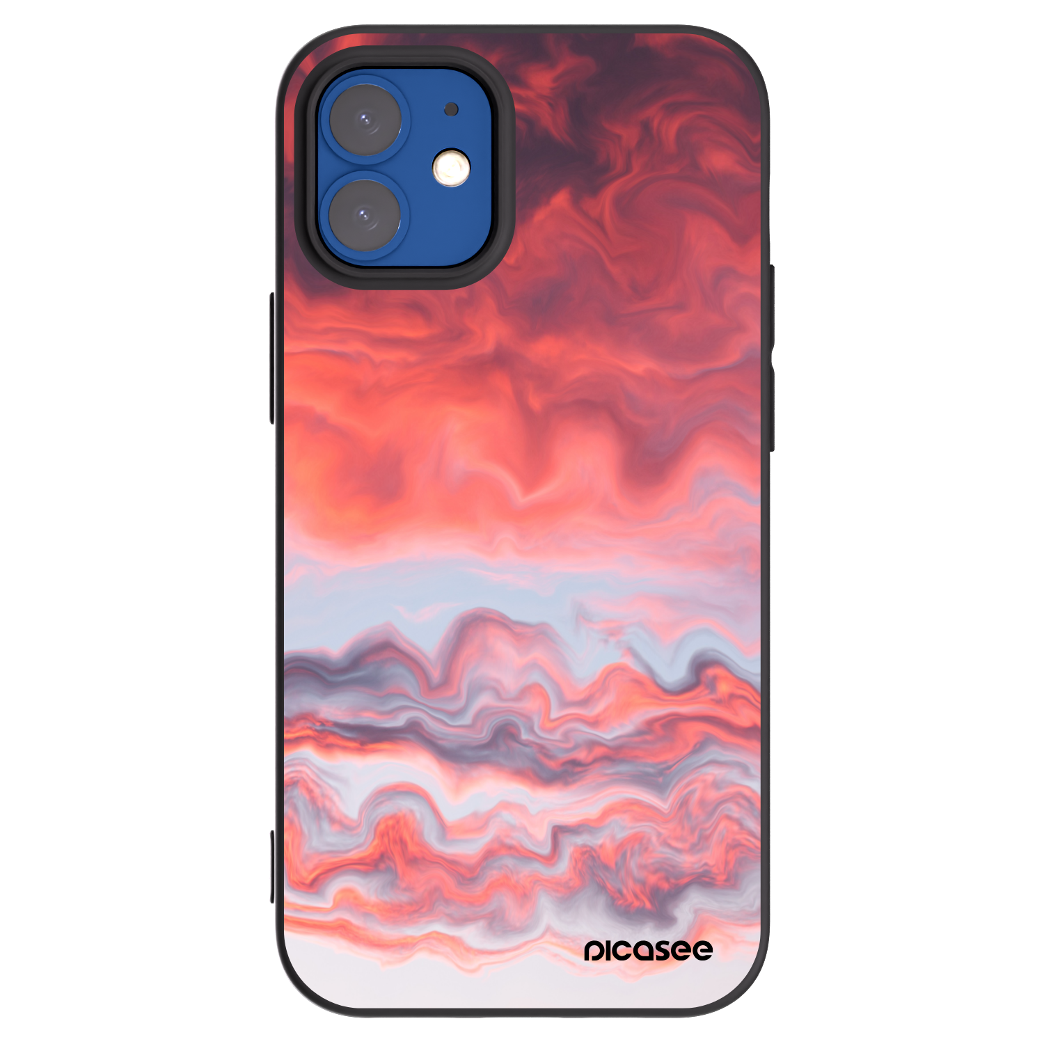Picasee crna silikonska maskica za Apple iPhone 12 mini - Sunset