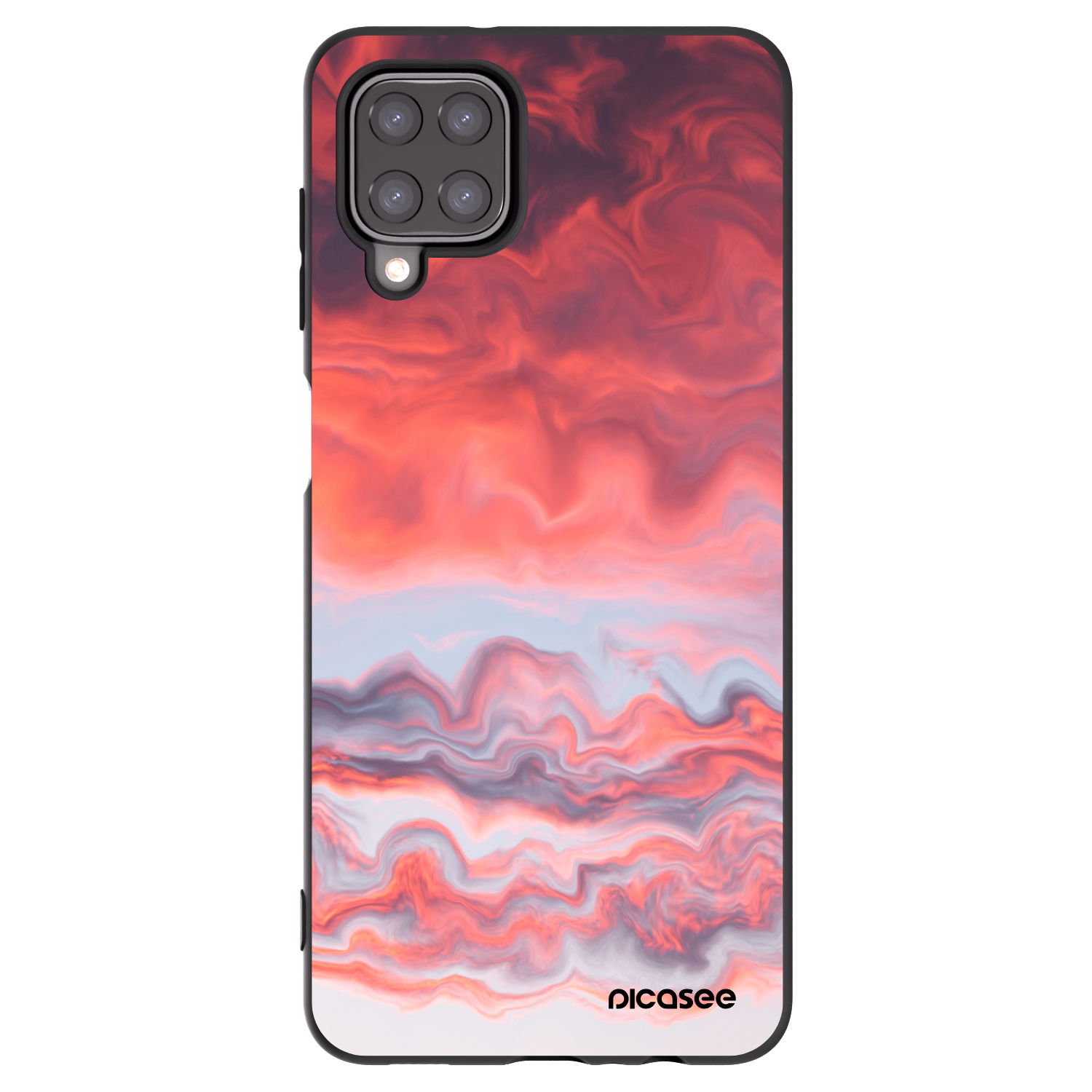 Picasee crna silikonska maskica za Samsung Galaxy A12 A125F - Sunset