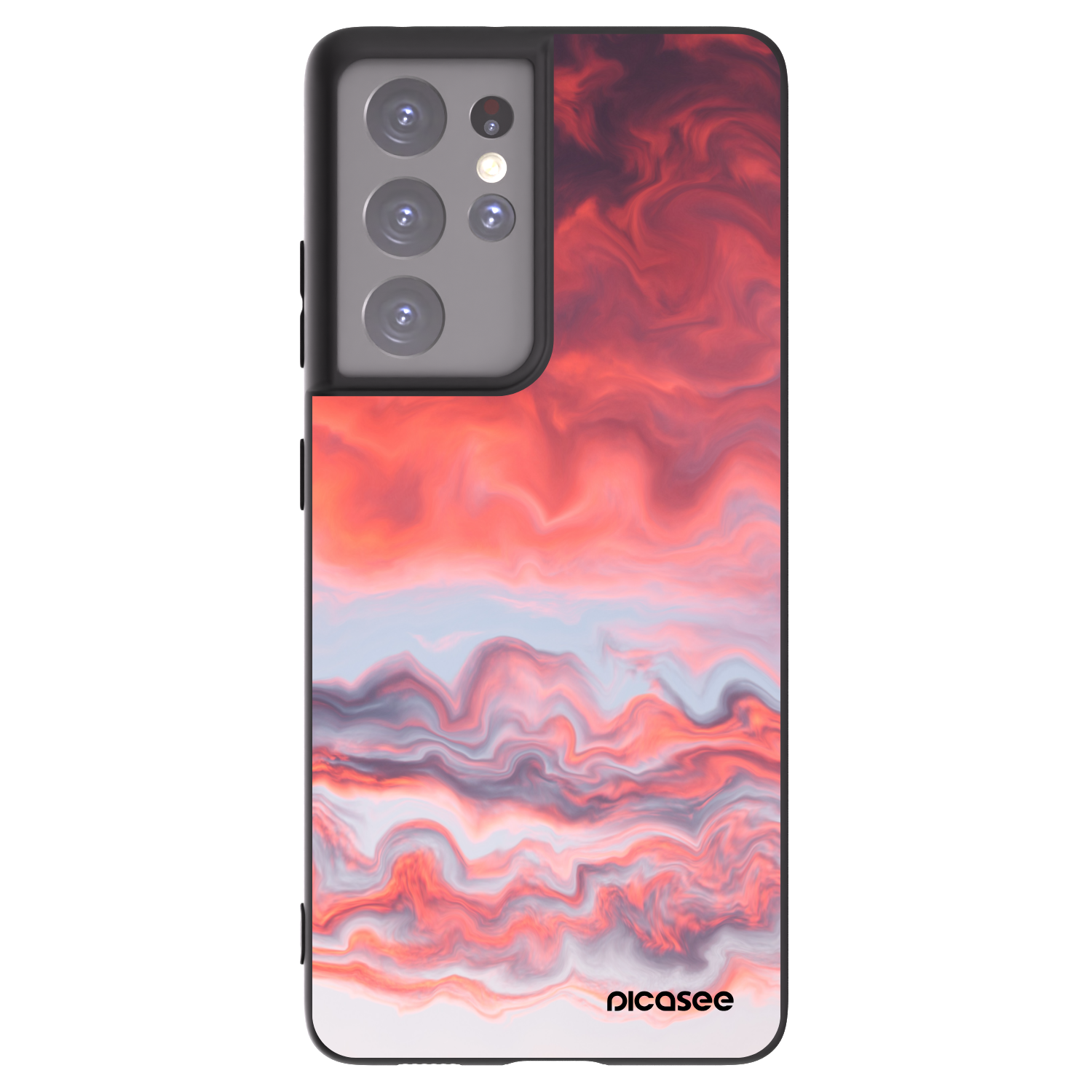 Picasee crna silikonska maskica za Samsung Galaxy S21 Ultra 5G G998B - Sunset