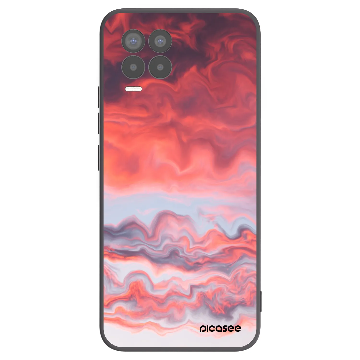 Picasee crna silikonska maskica za Realme 8 Pro - Sunset