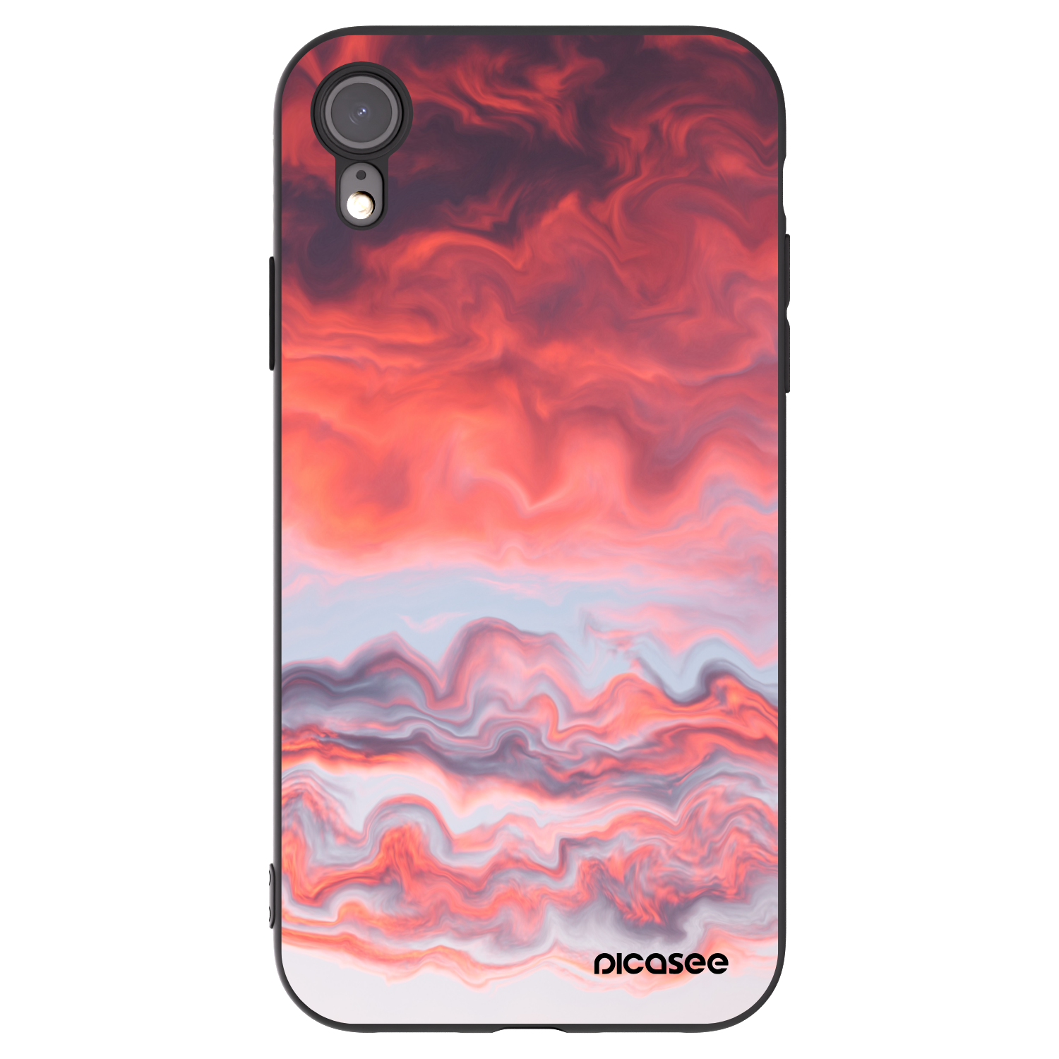 Picasee crna silikonska maskica za Apple iPhone XR - Sunset