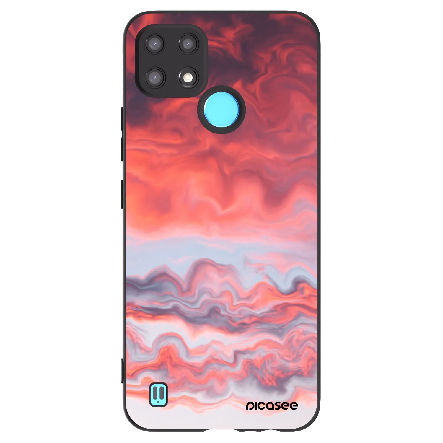 Picasee crna silikonska maskica za Realme C21 - Sunset
