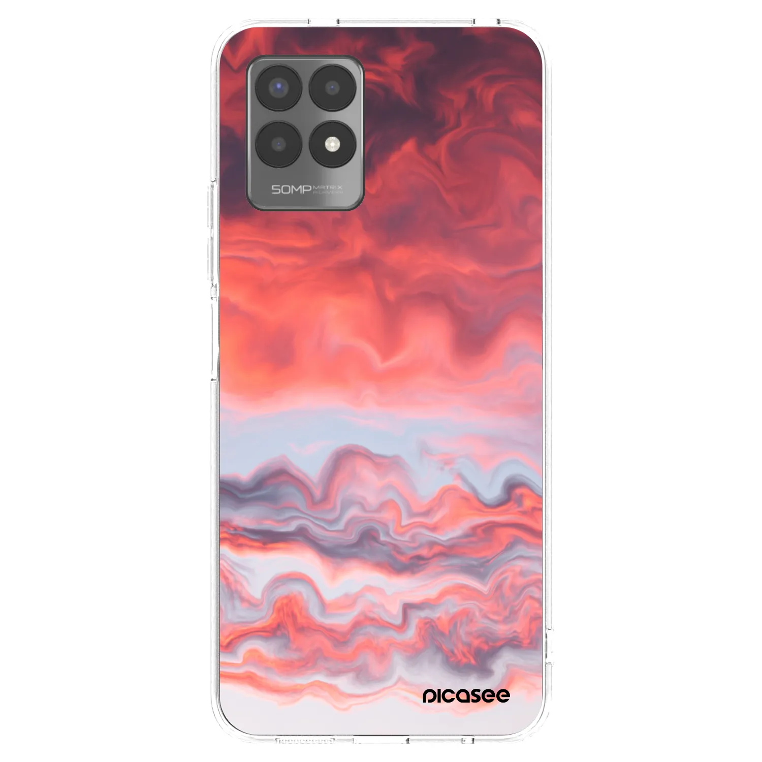 Picasee silikonska prozirna maskica za Realme 8i - Sunset