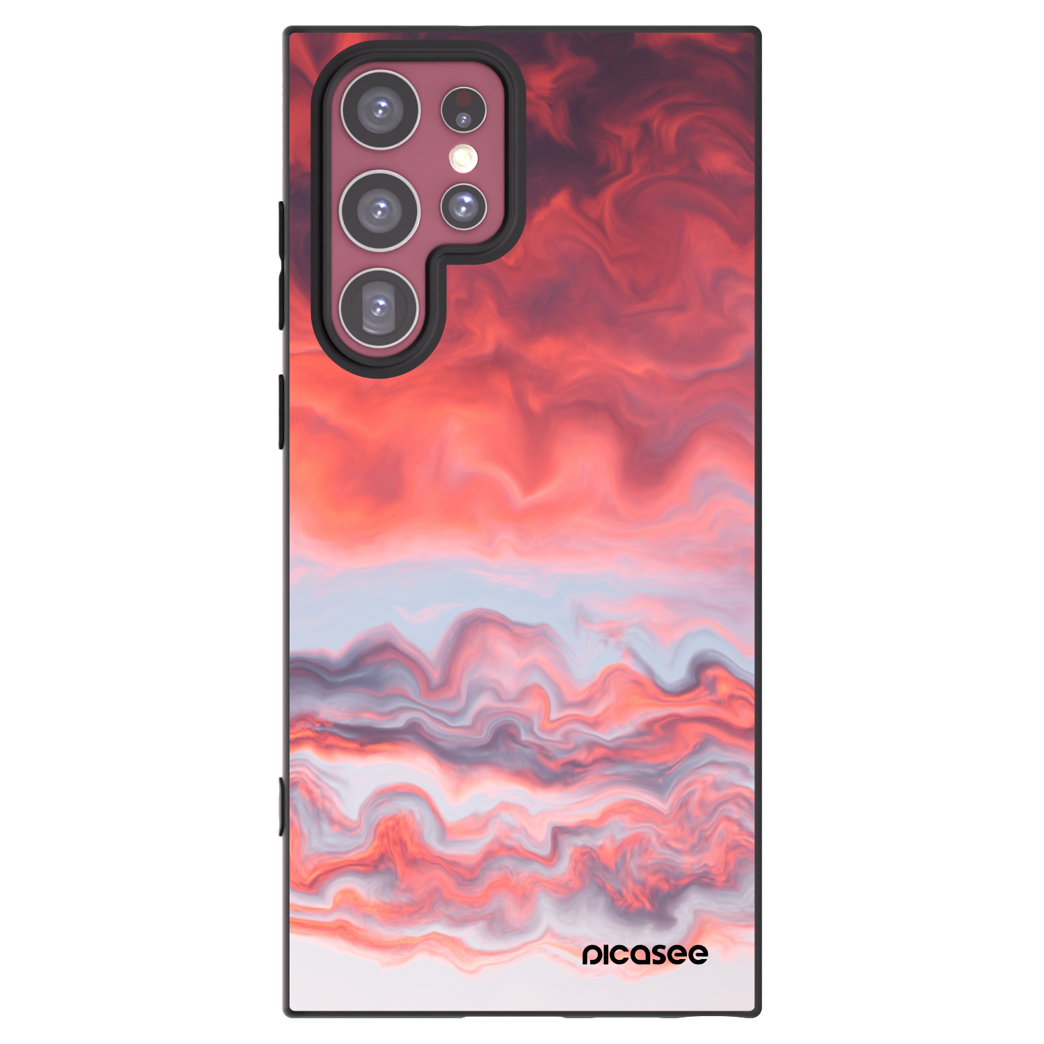 Picasee crna silikonska maskica za Samsung Galaxy S22 Ultra 5G - Sunset