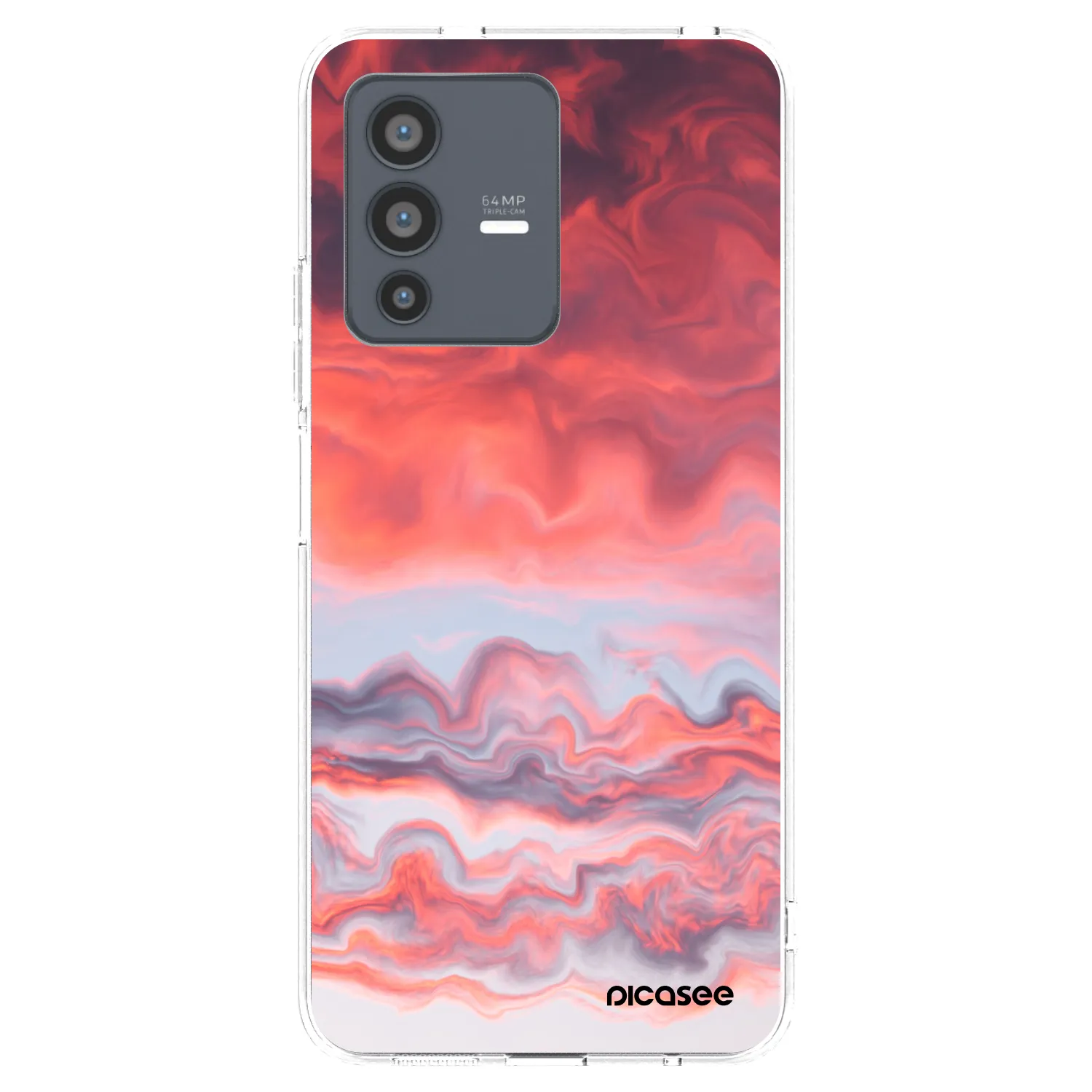 Picasee silikonska prozirna maskica za Vivo V23 5G - Sunset