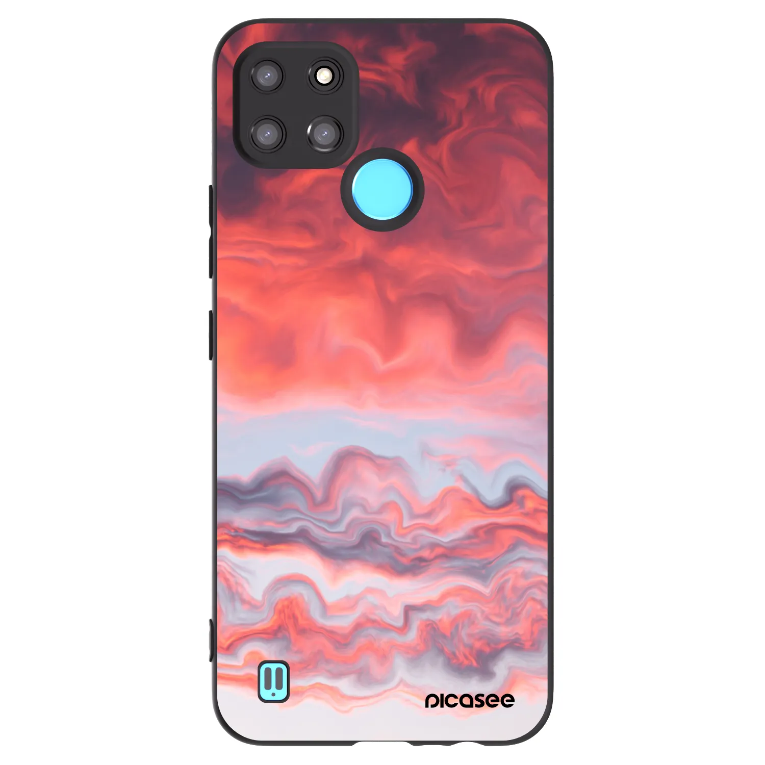 Picasee crna silikonska maskica za Realme C21Y - Sunset