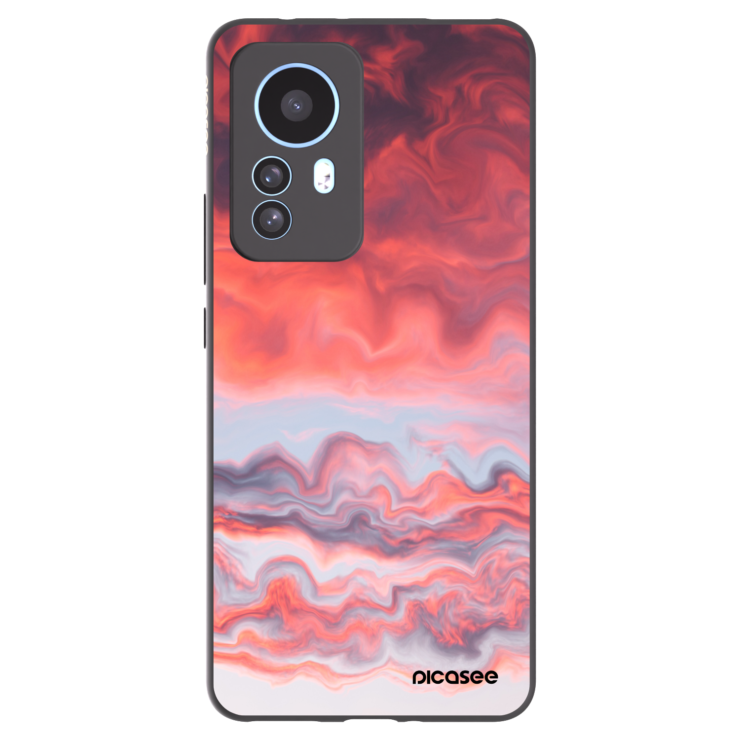 Picasee crna silikonska maskica za Xiaomi 12T - Sunset