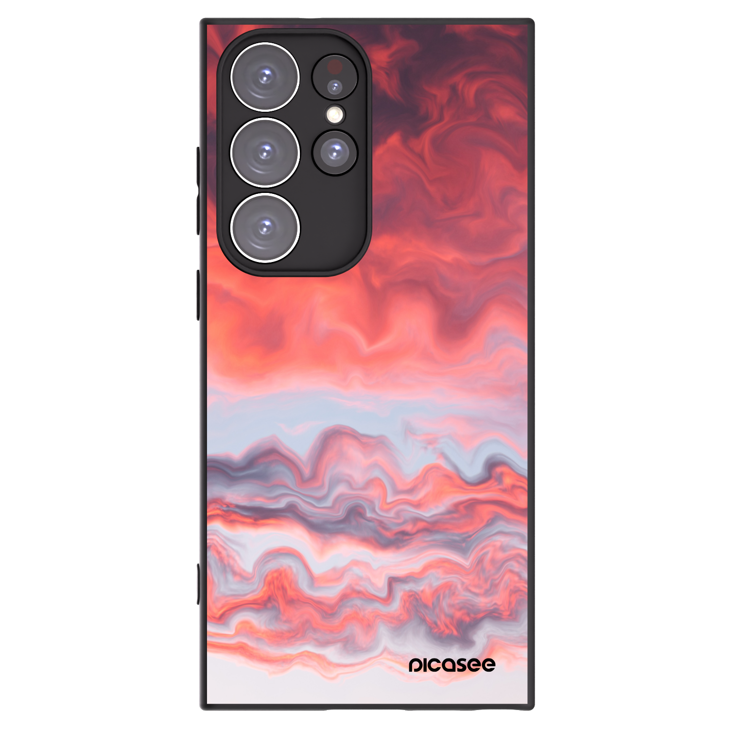 Picasee crna silikonska maskica za Samsung Galaxy S23 Ultra 5G - Sunset