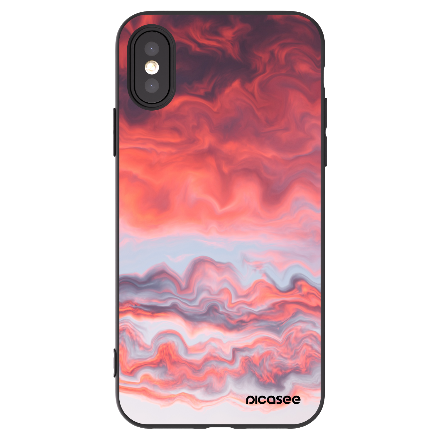 Picasee crna silikonska maskica za Apple iPhone X/XS - Sunset