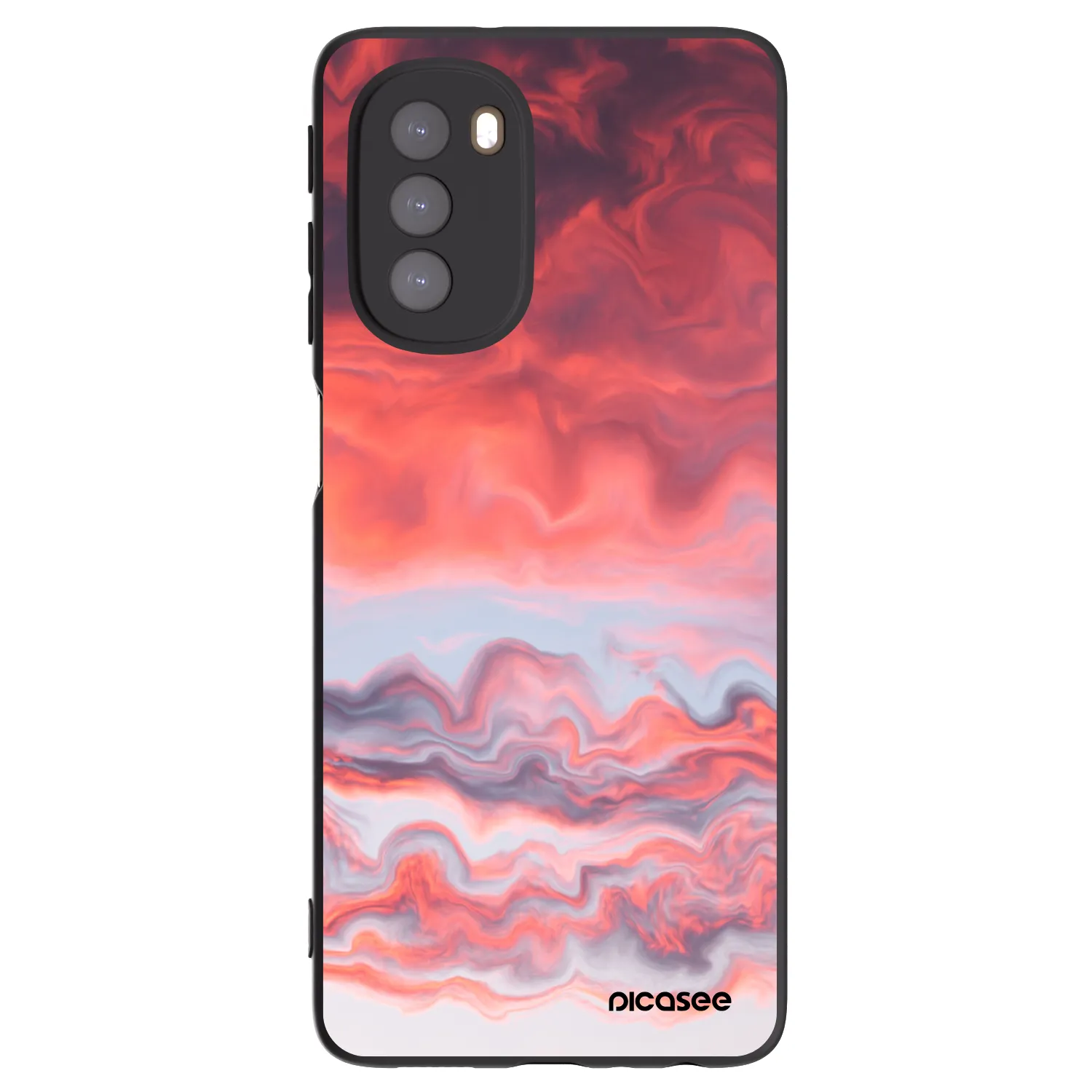 Picasee crna silikonska maskica za Motorola Moto G51 - Sunset