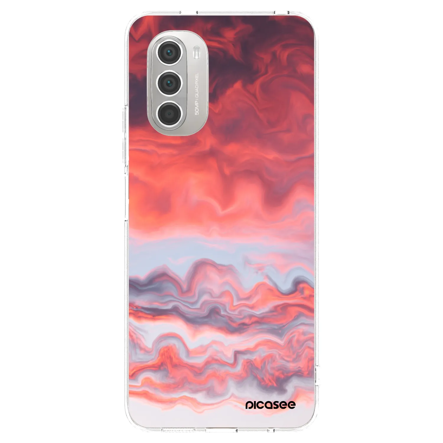 Picasee silikonska prozirna maskica za Motorola Moto G51 - Sunset