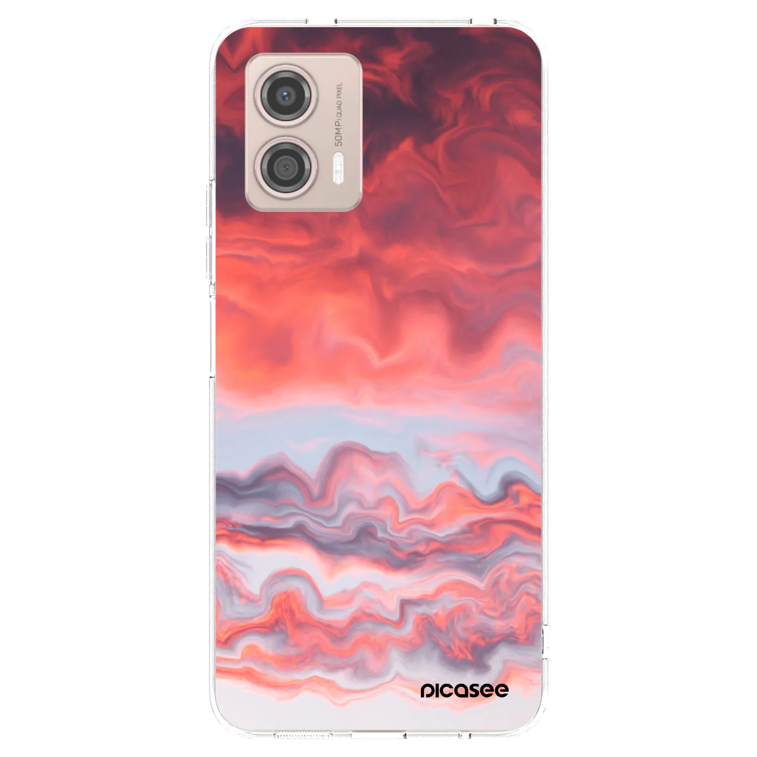 Picasee silikonska prozirna maskica za Motorola Moto G53 5G - Sunset