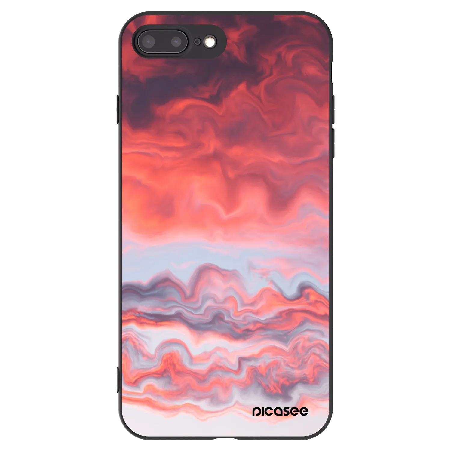 Picasee crna silikonska maskica za Apple iPhone 7 Plus - Sunset