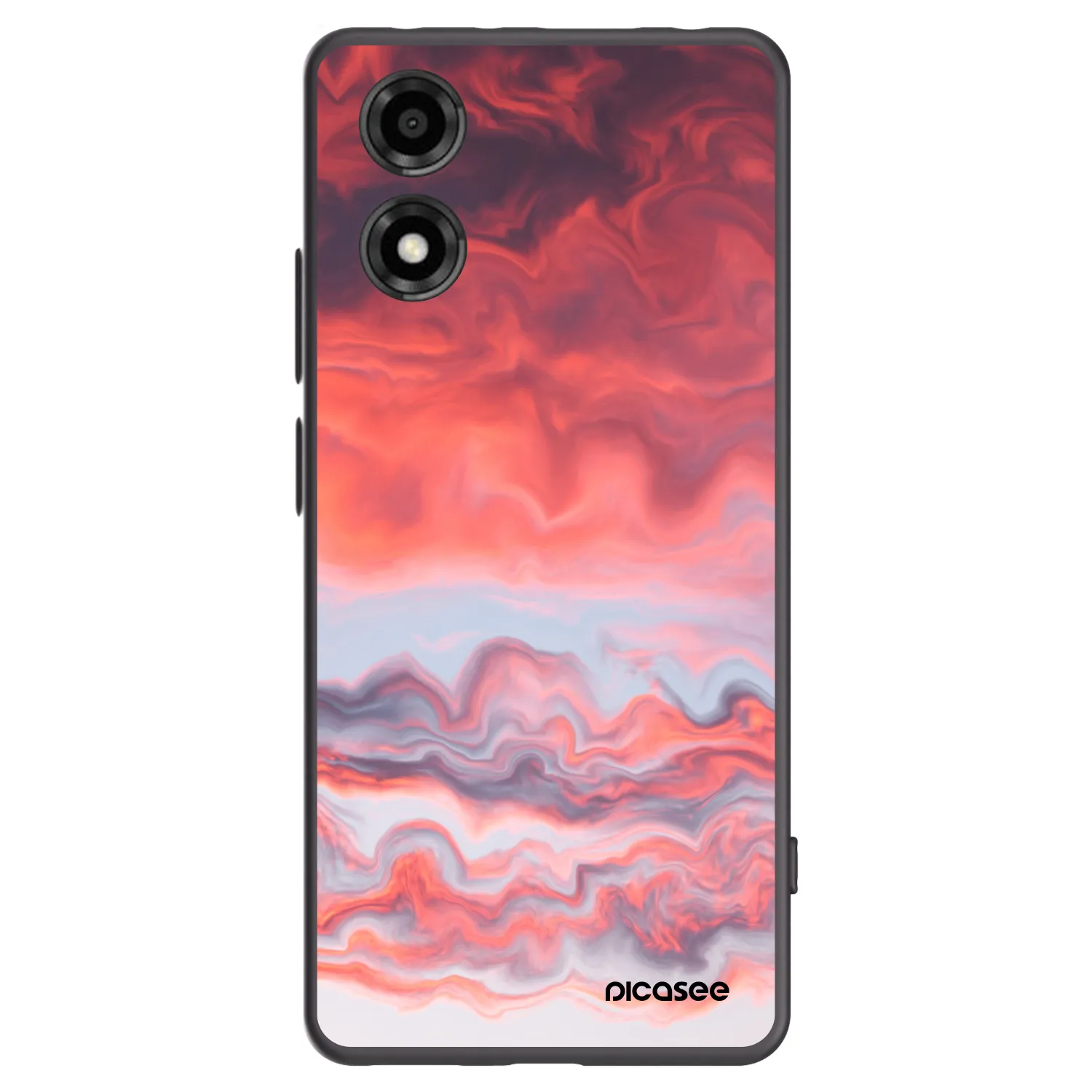 Picasee crna silikonska maskica za Motorola Moto E14 - Sunset